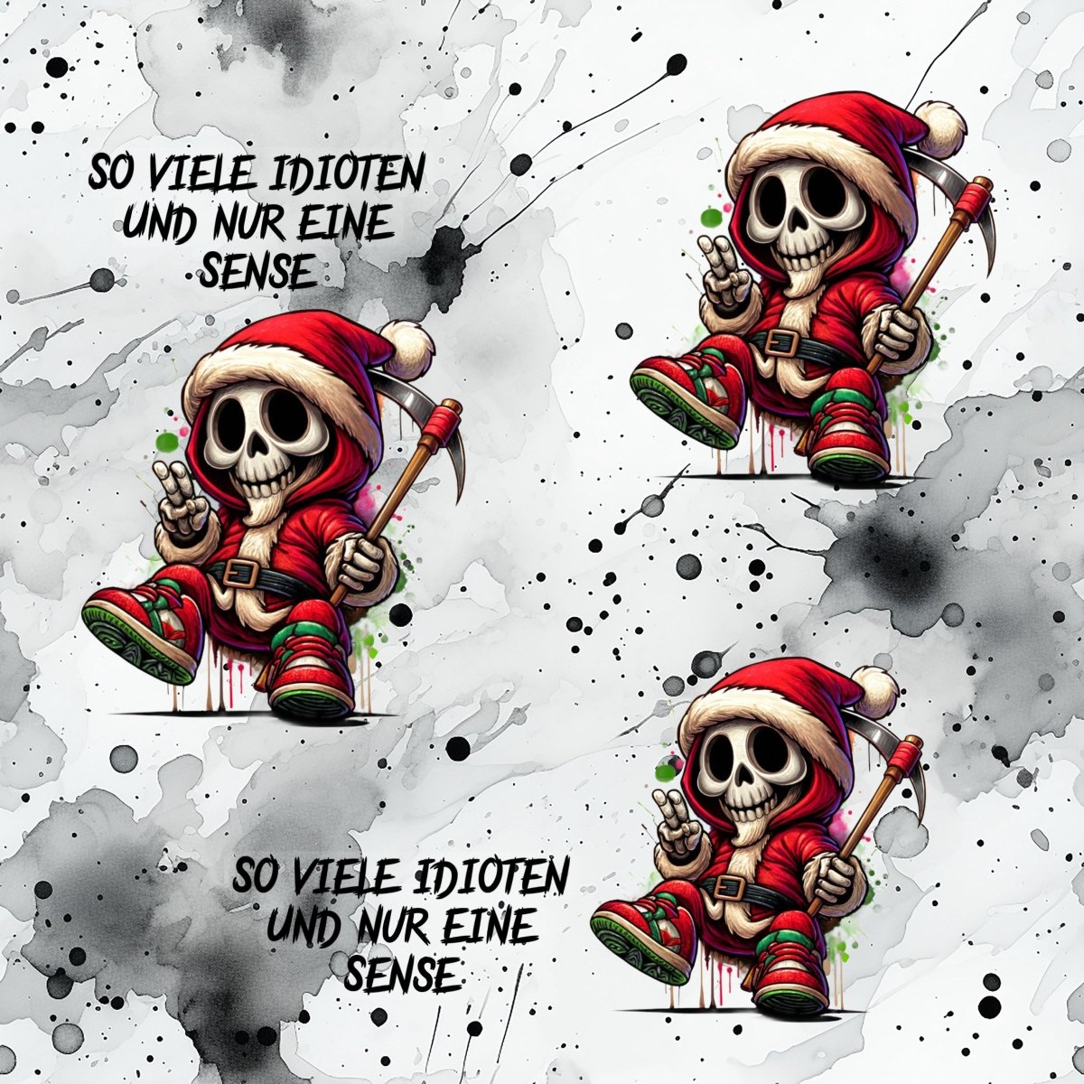 Stoff „So viele Idioten x - mas“ - Crazy Fabrics