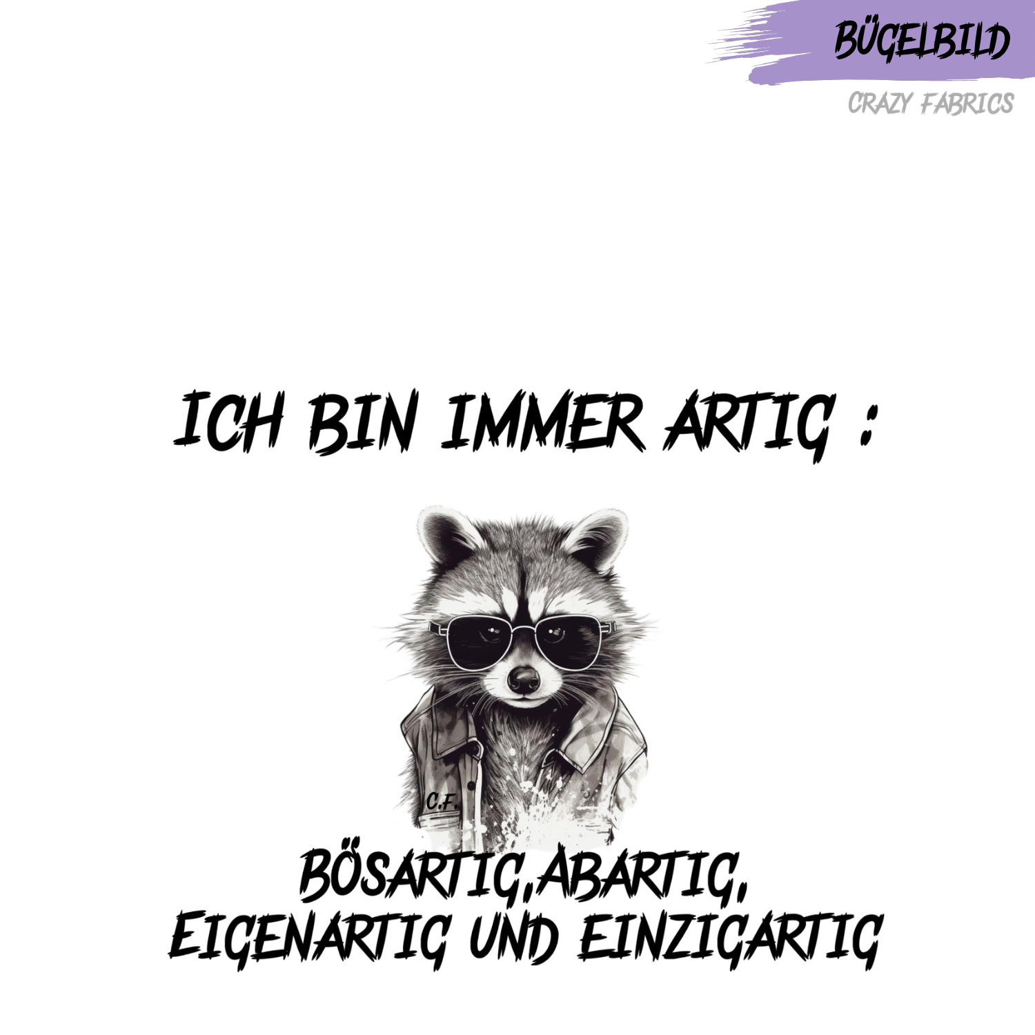 Bügelbild „Immer artig“