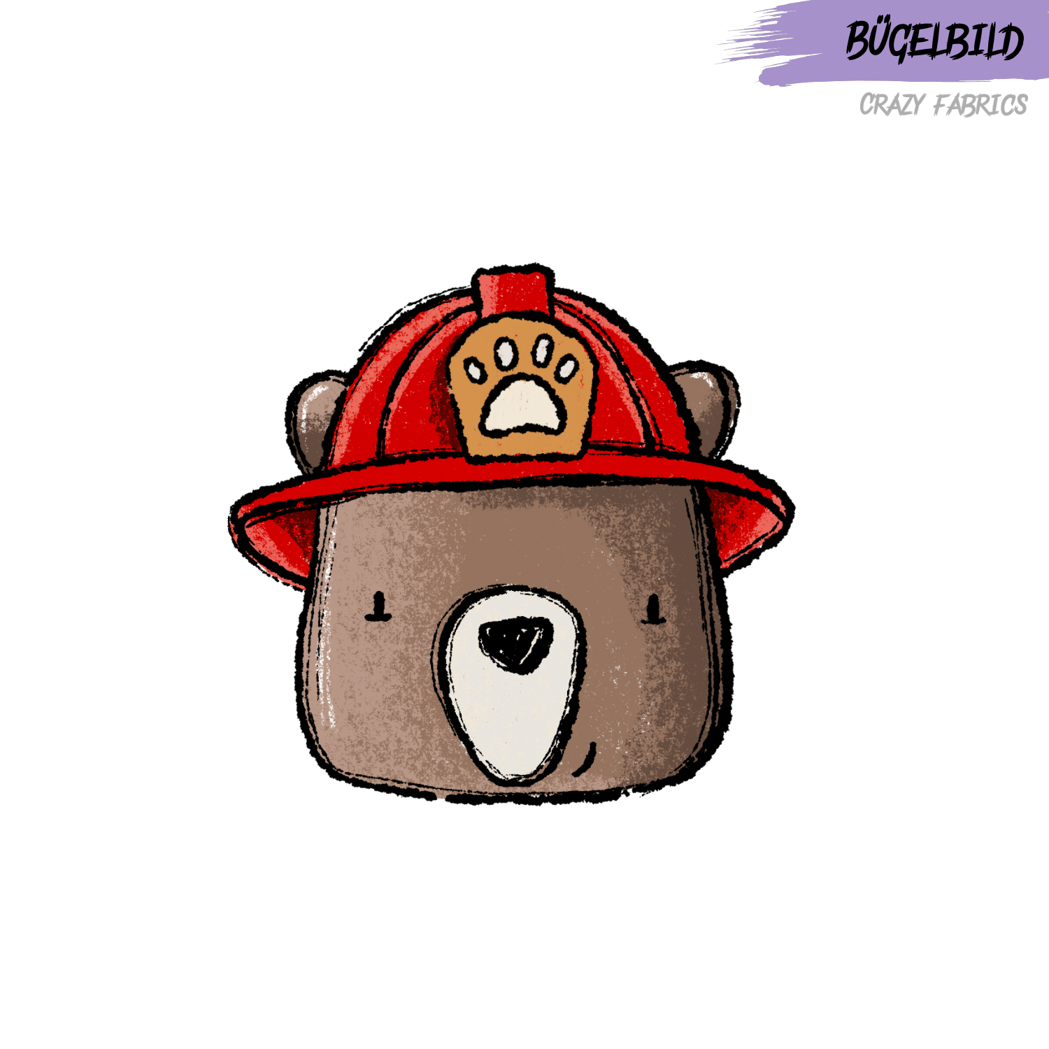 Bügelbild „Feuerwehr Bär“