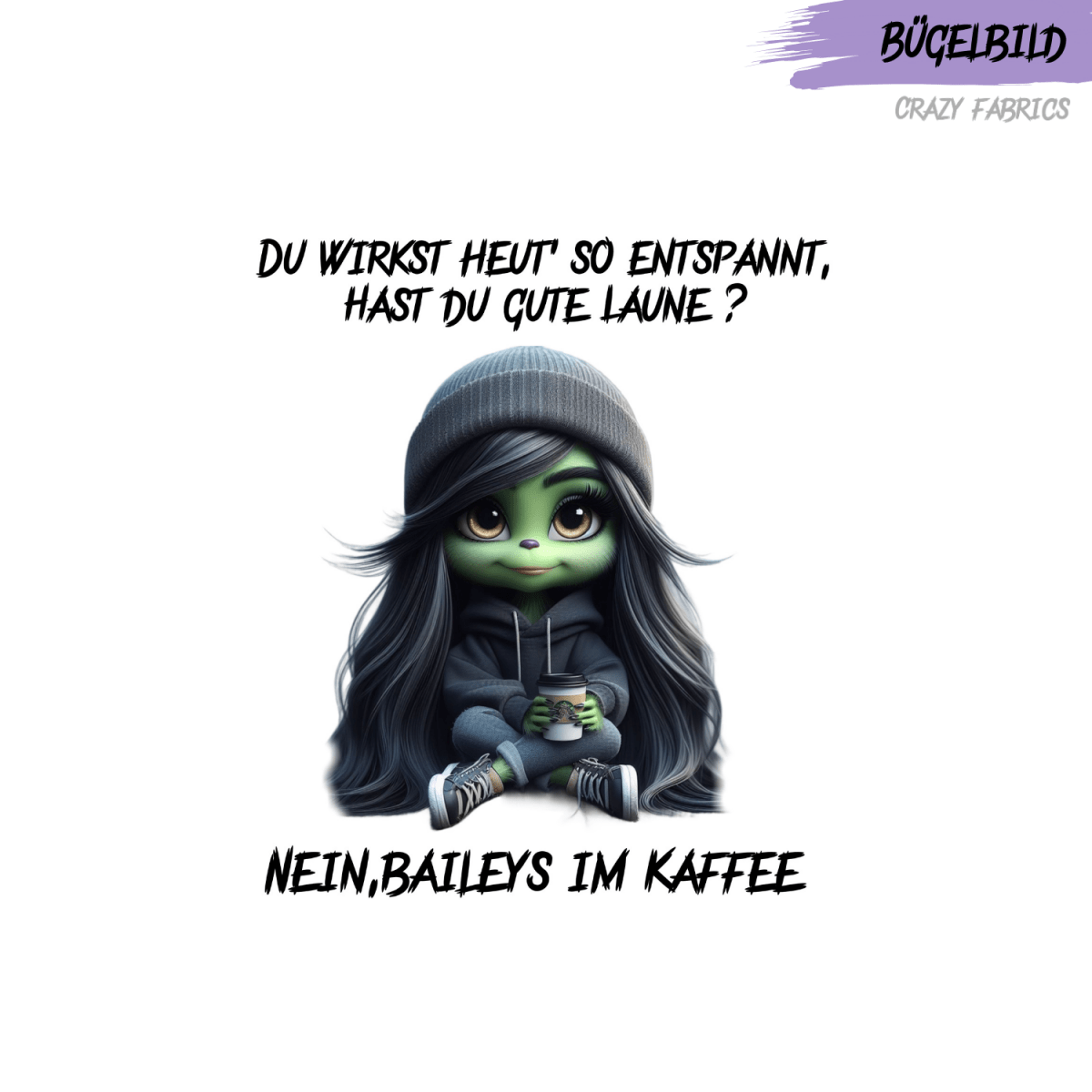 Bügelbild „Baileys im Kaffee“ - Crazy Fabrics