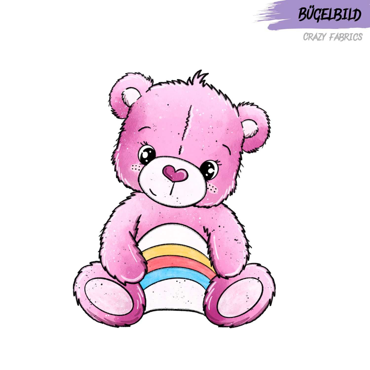 Bügelbild „Bärchen rosa“