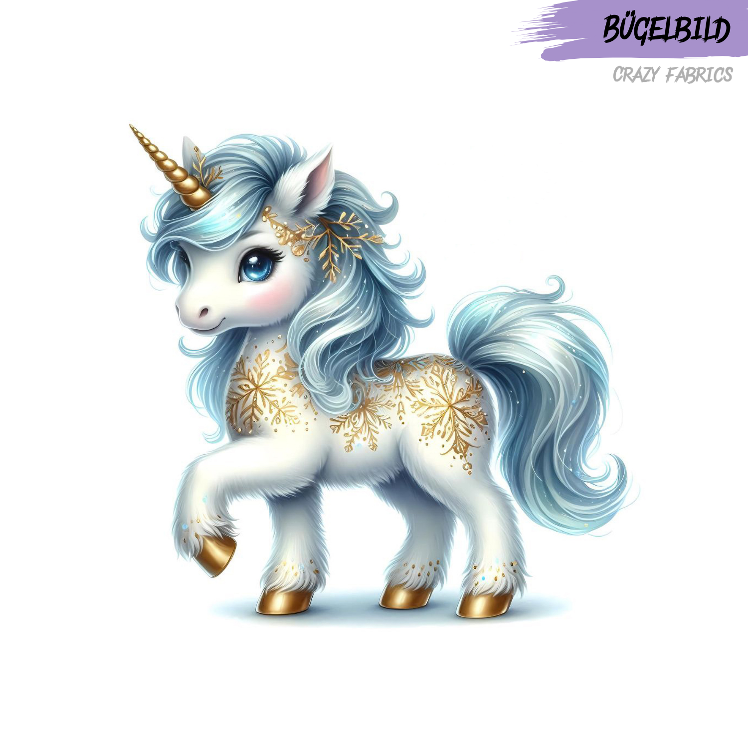 Bügelbild „Einhorn gold edition“