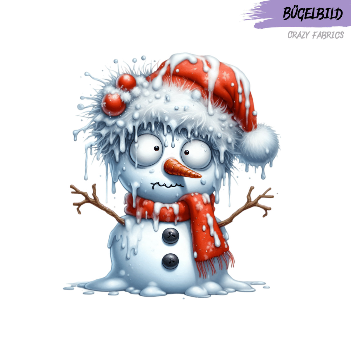 Bügelbild „Crazy Schneemann“ - Crazy Fabrics