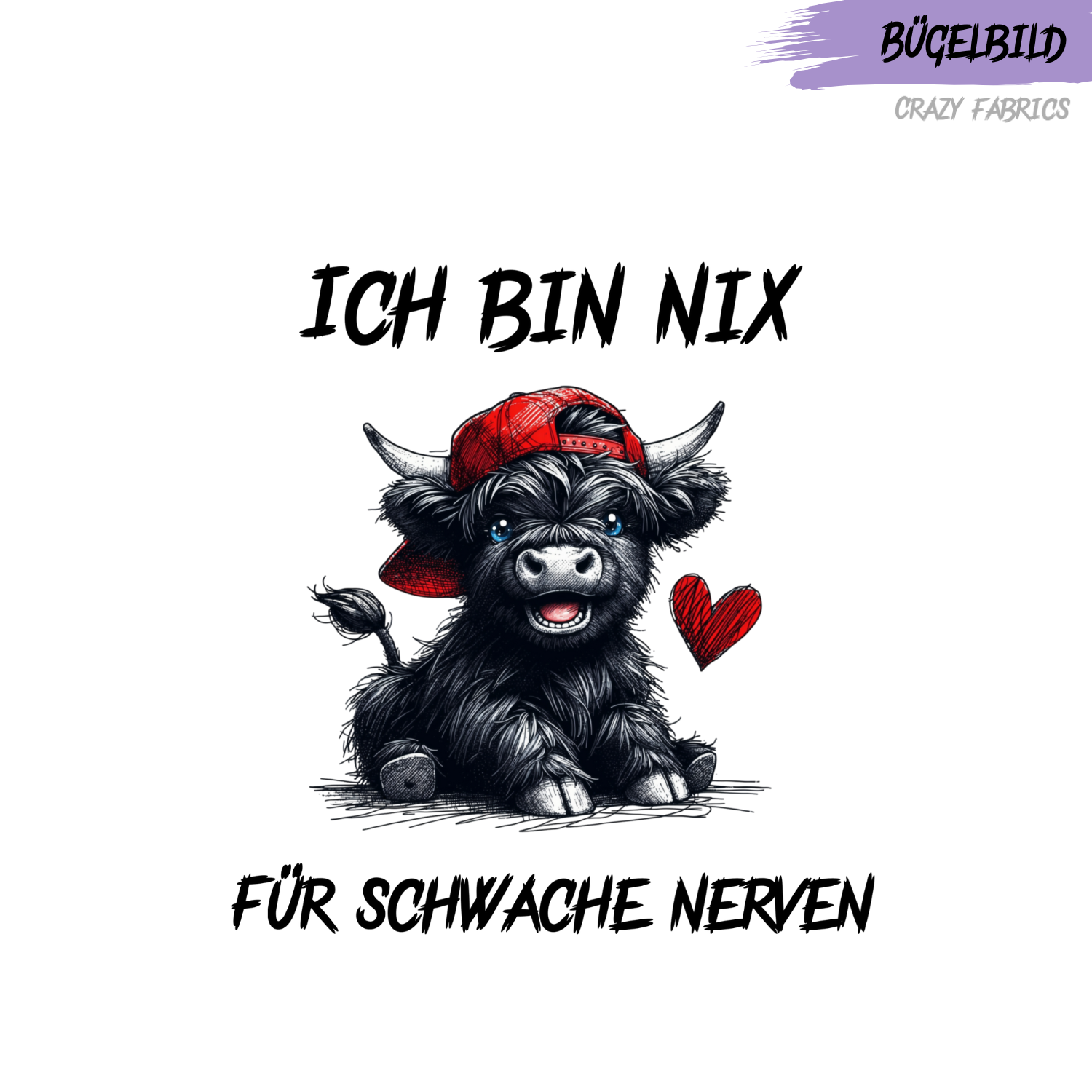 Bügelbild „Ich bin nix“