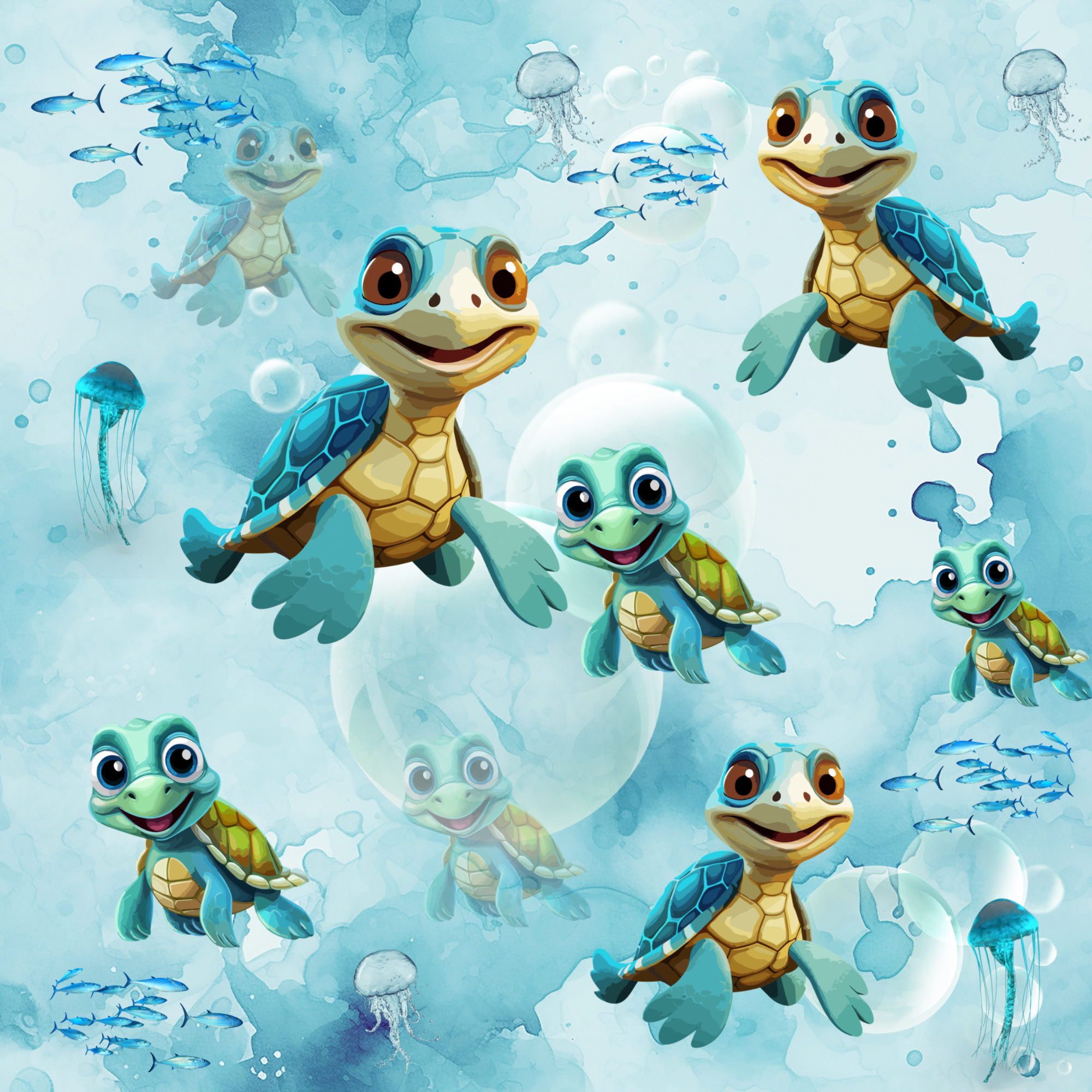 Stoff „Turtlerace“