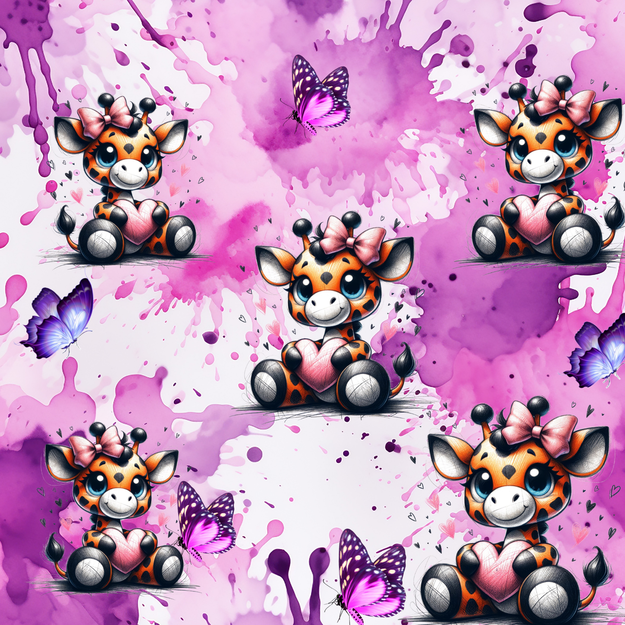 Stoff „Lovely Giraffe“