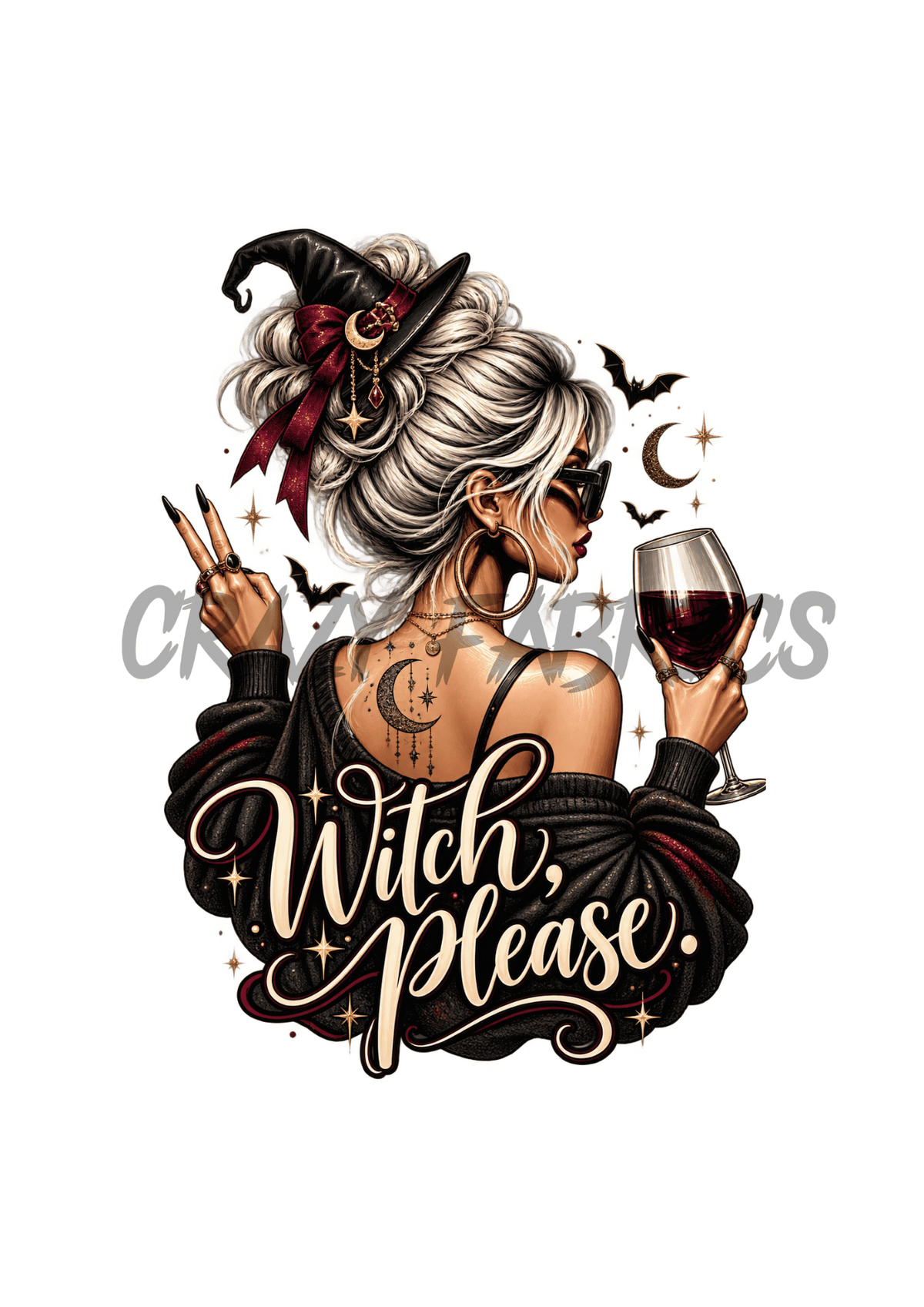 Bügelbild „Witch please“