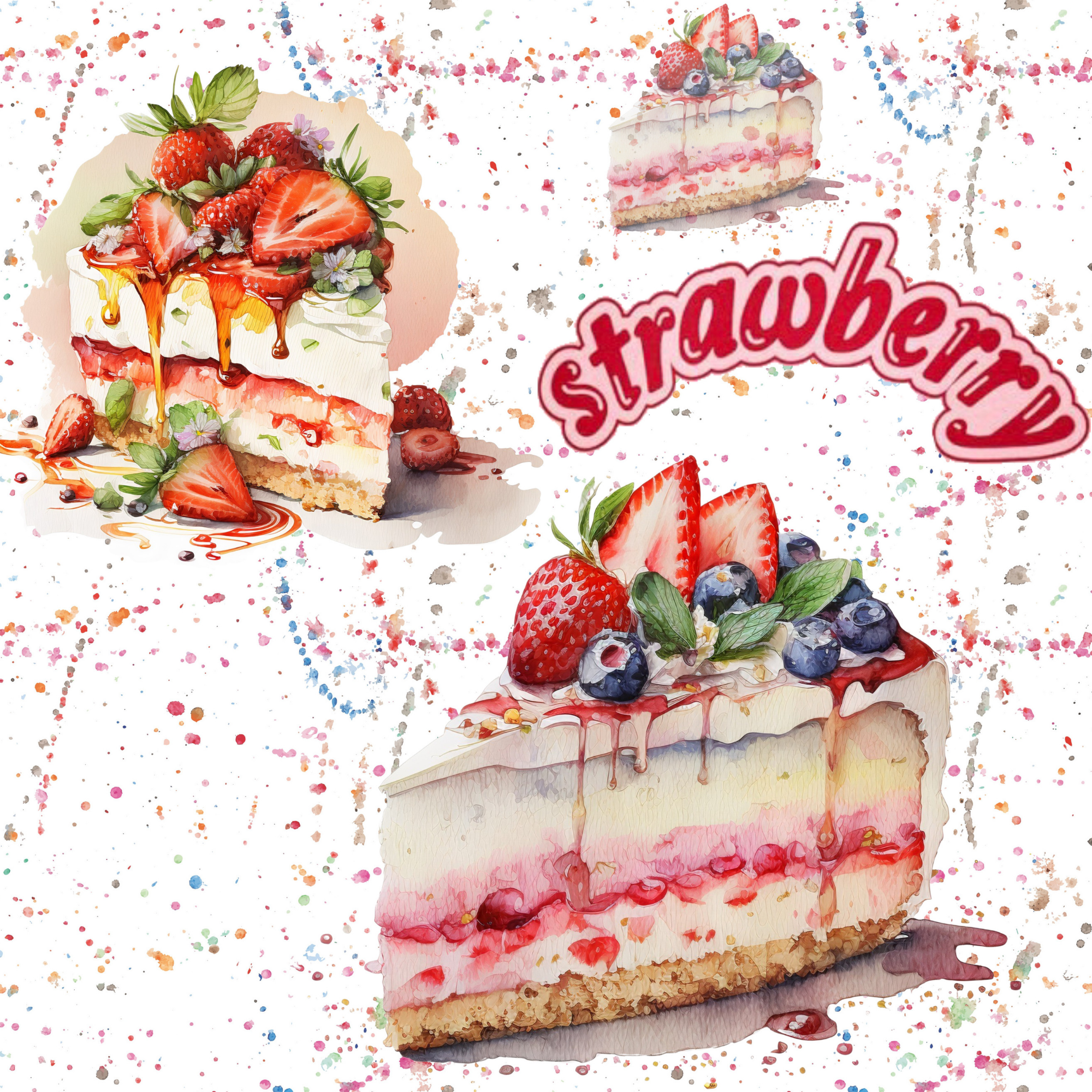 Stoff „strawberry Kuchen“