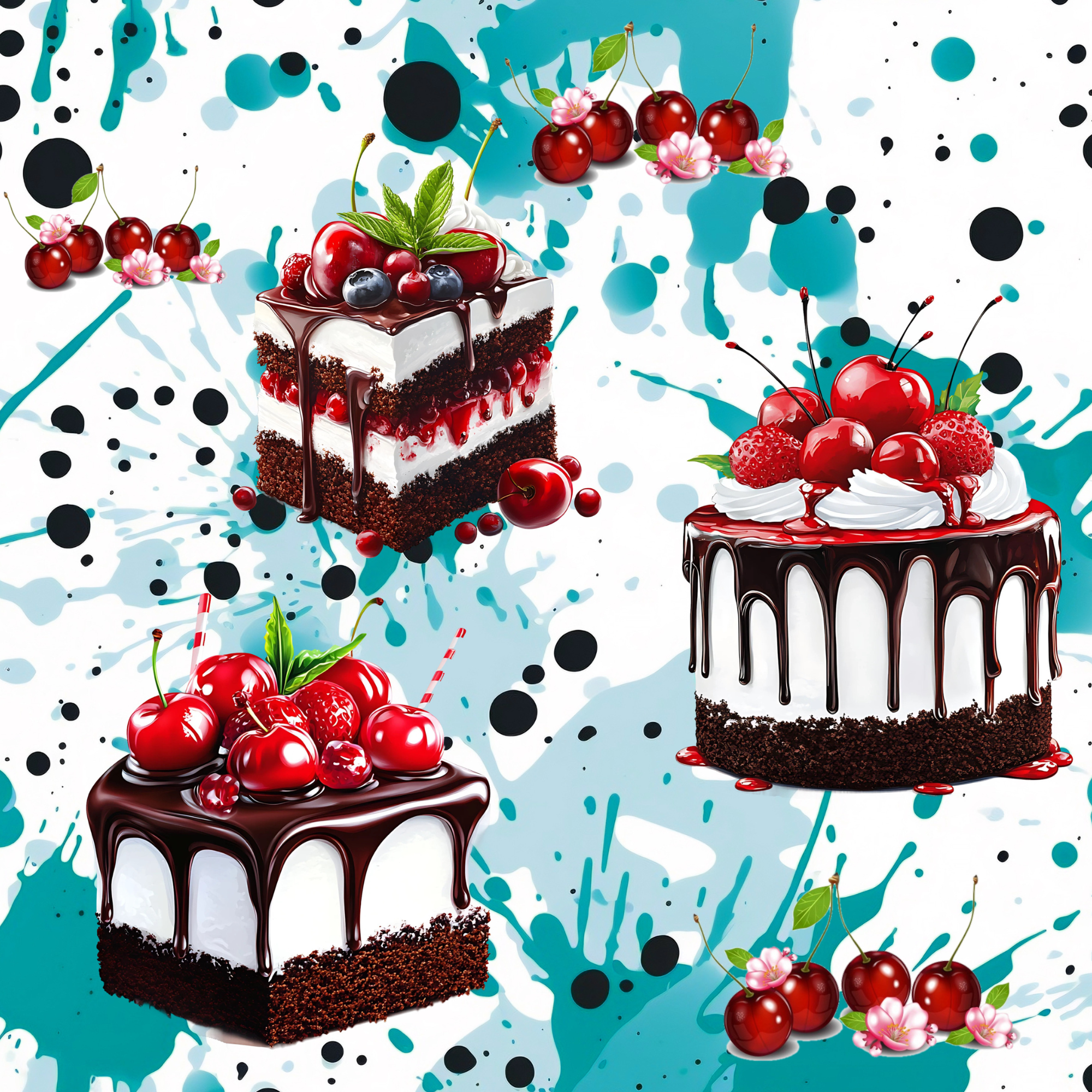 Stoff „Splash Torte“