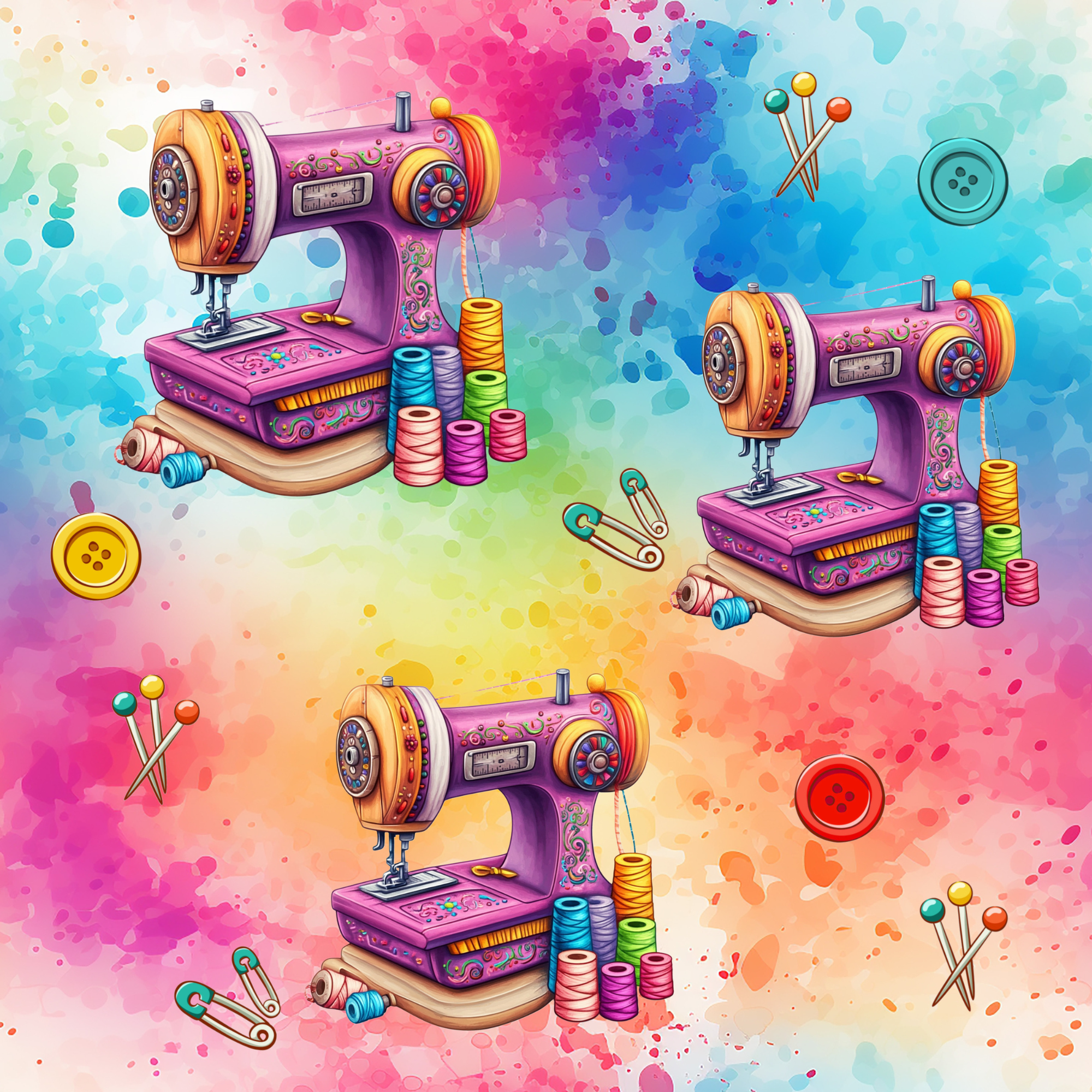 Stoff „Sew World“