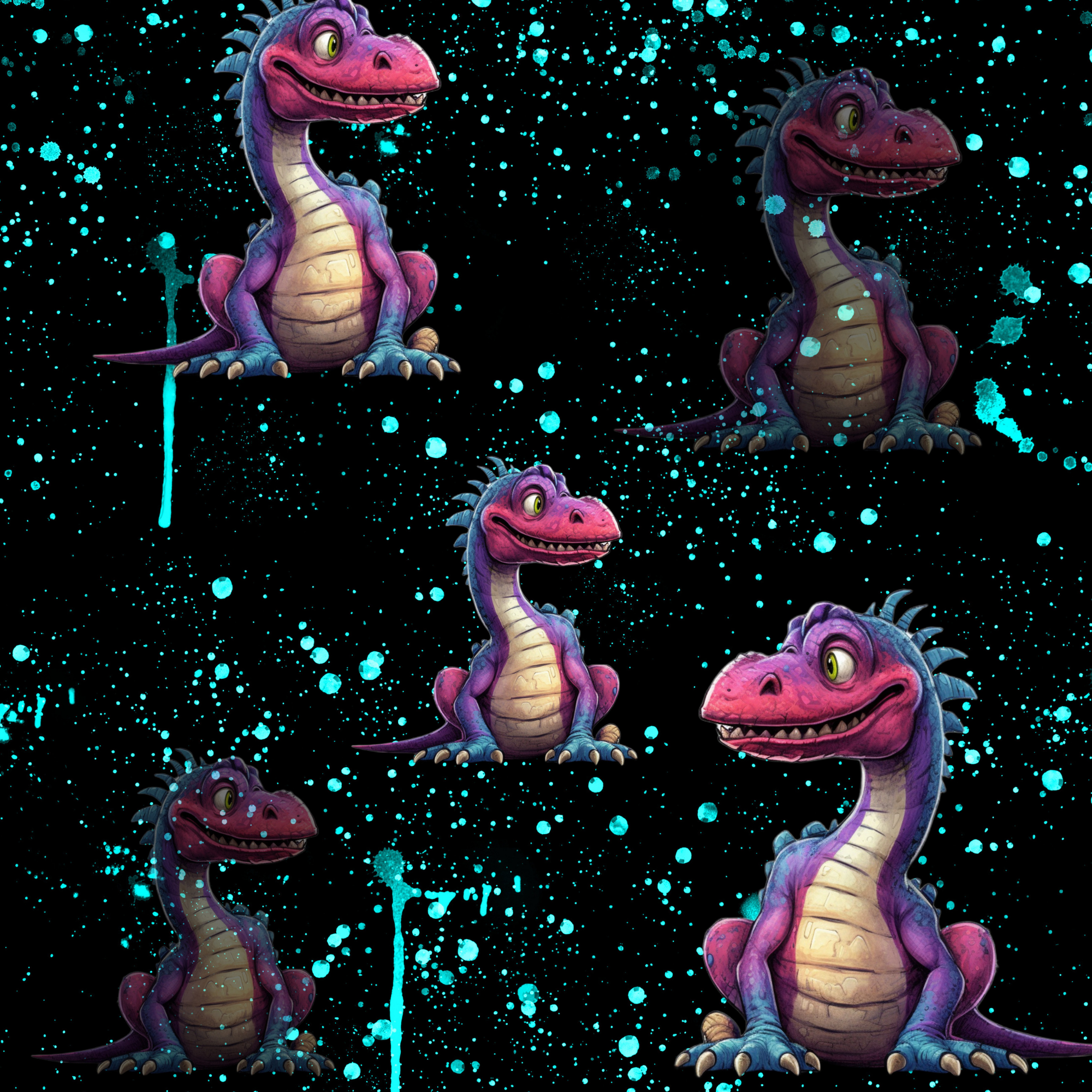 Stoff „ Miss Dino black“