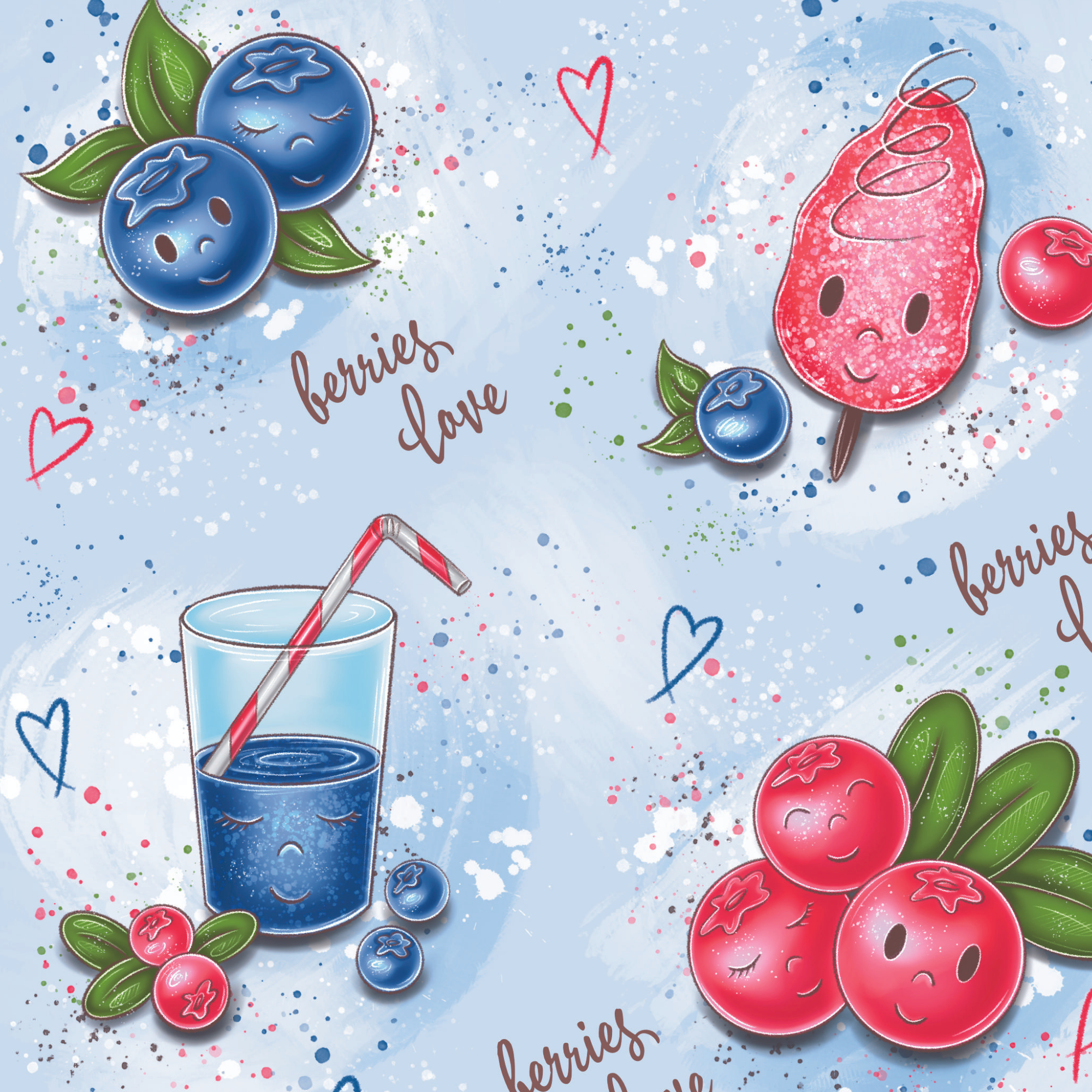 Stoff „ Berries Love“