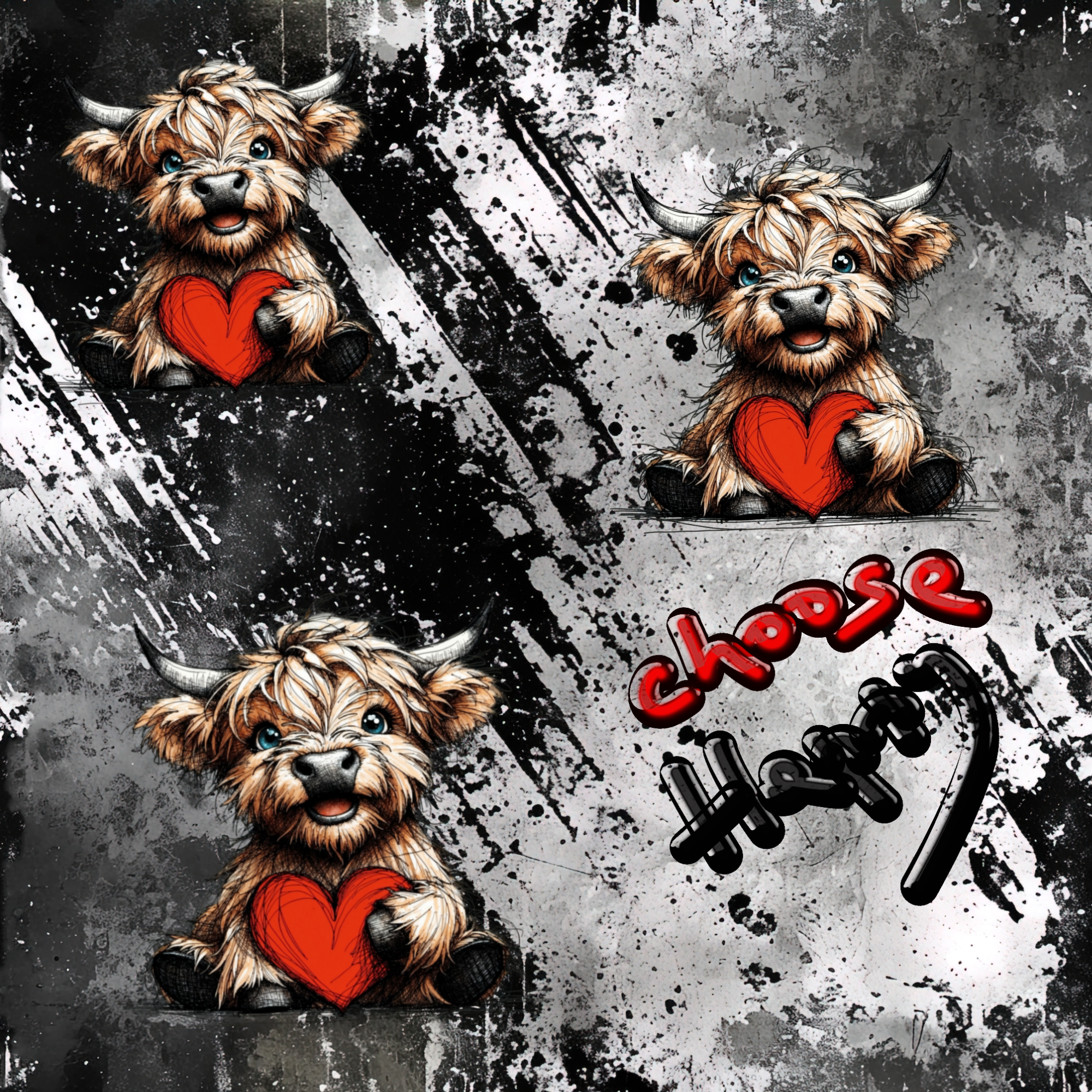 Stoff „Choose Happy“