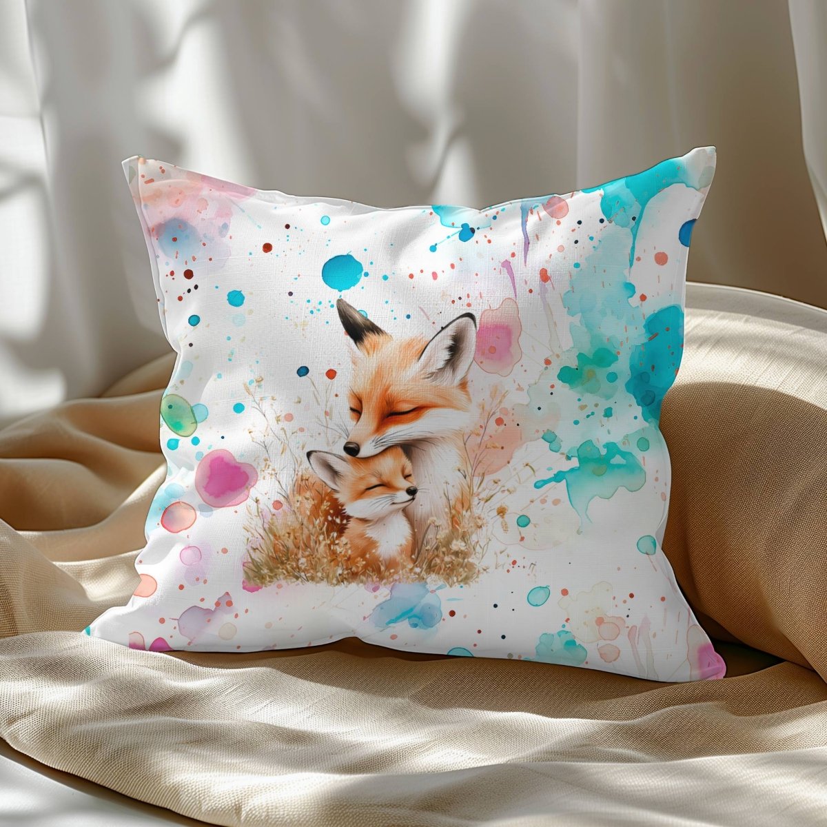 Kissen "Fuchsliebe Splash“ - Crazy Fabrics