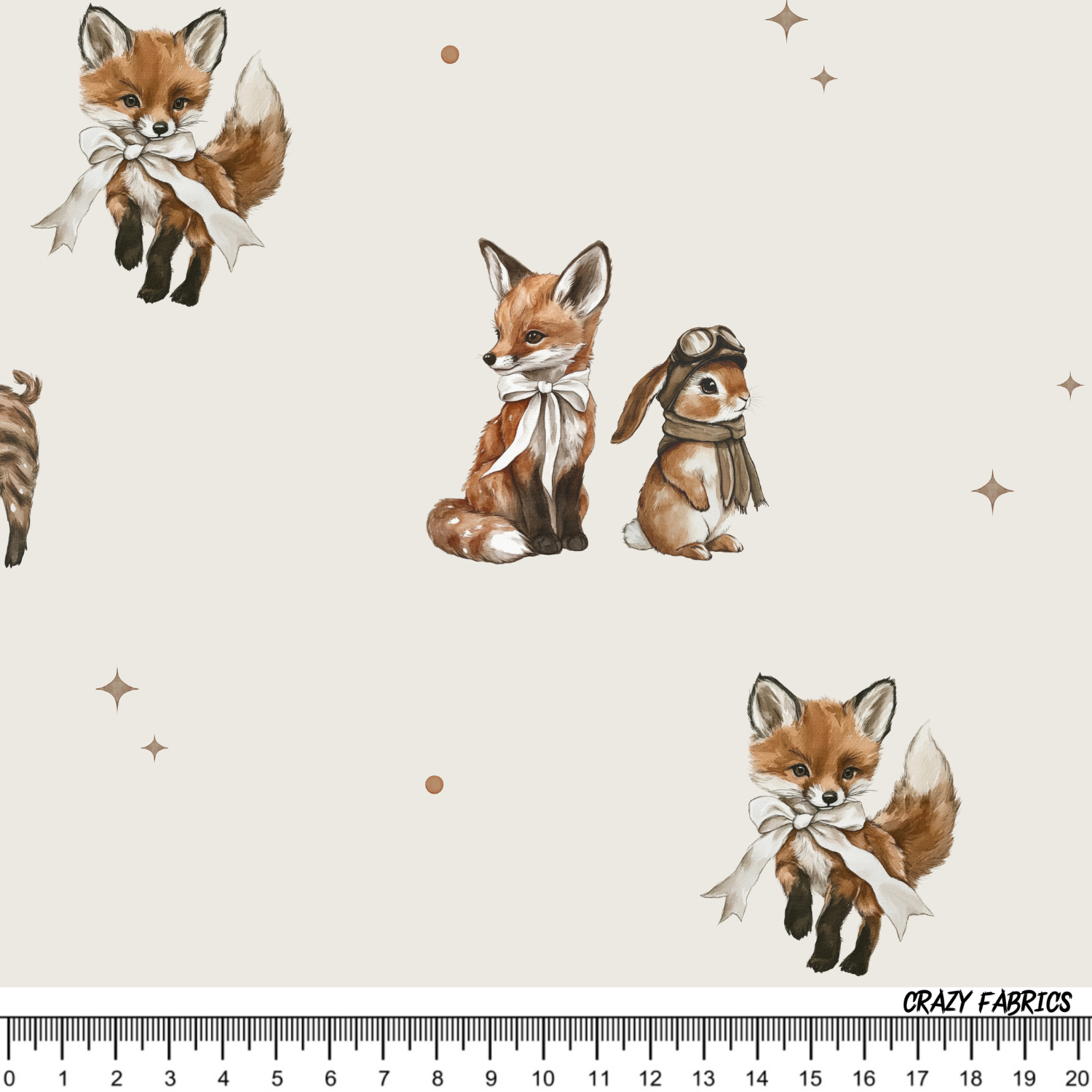 Stoff „Fuchs und Hase“