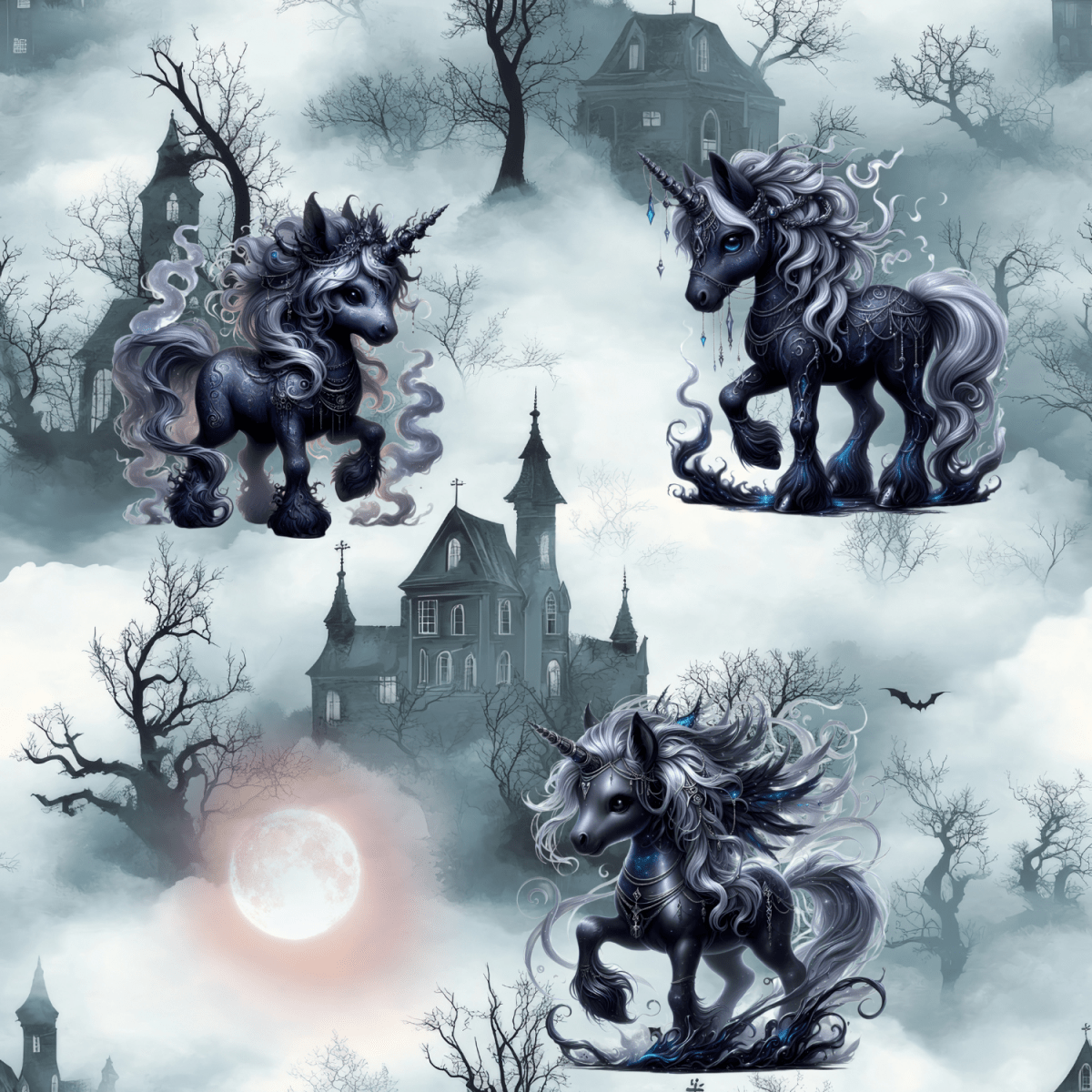 Stoff „Mustik Unicorn“
