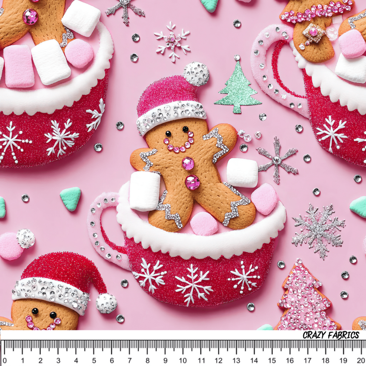 Stoff“Lebkuchen pink“ - Crazy Fabrics