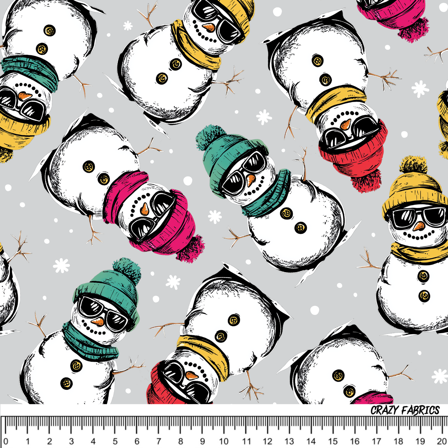 Stoff „Knit Snowmann“