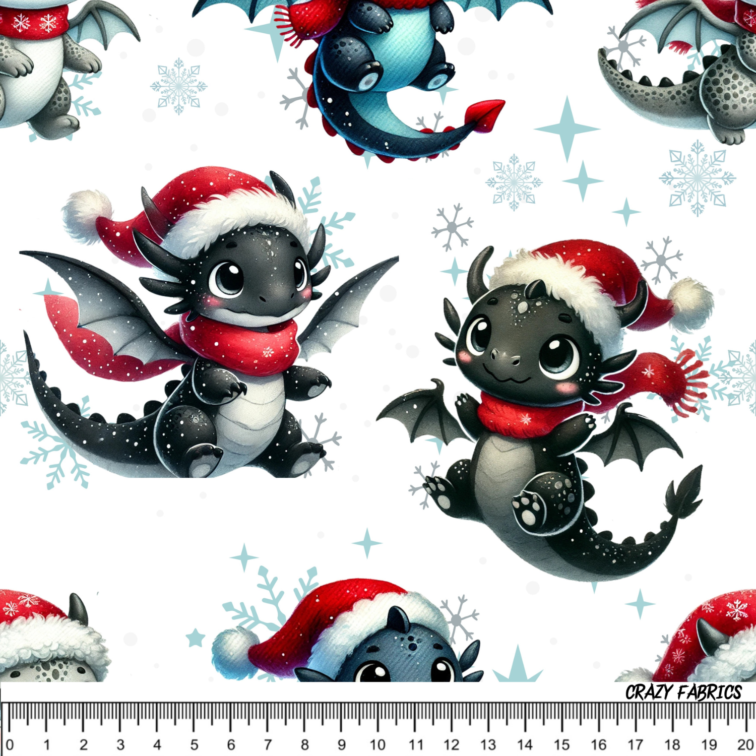 Stoff „Kleiner X-Mas Drache“