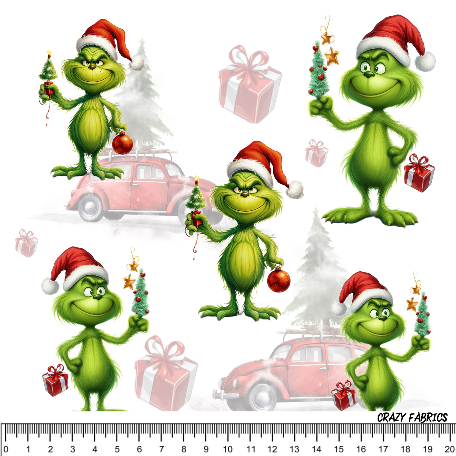 Stoff „Grinch mit Käfer“