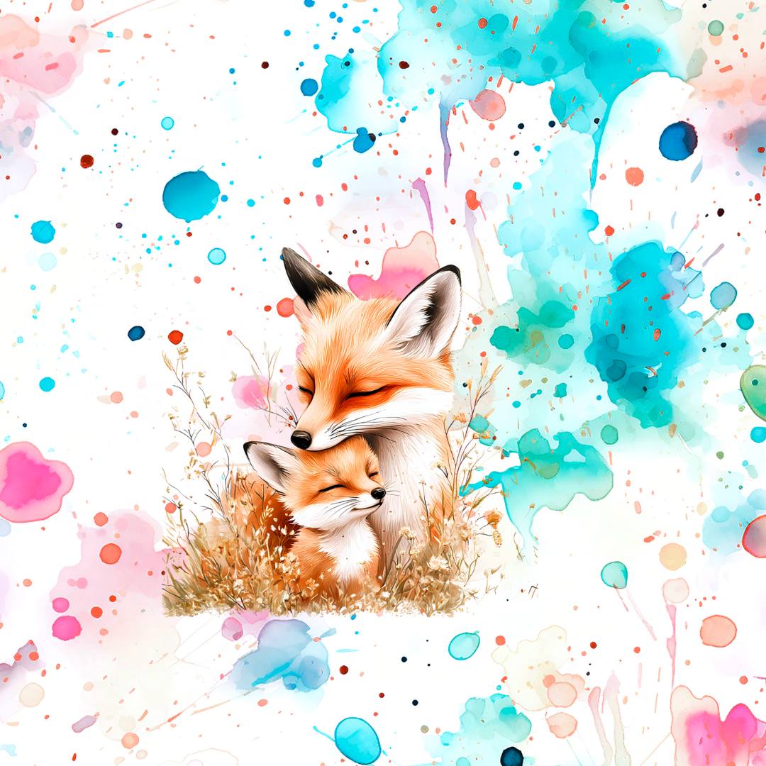 Stoffvorbestellung  Panel "Fuchsliebe Splash"