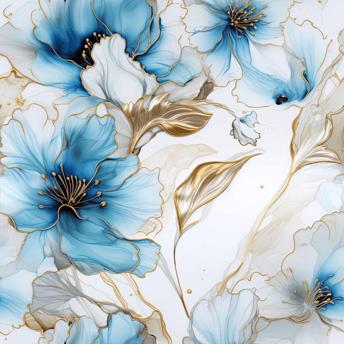 Stoff „Flower Blue“
