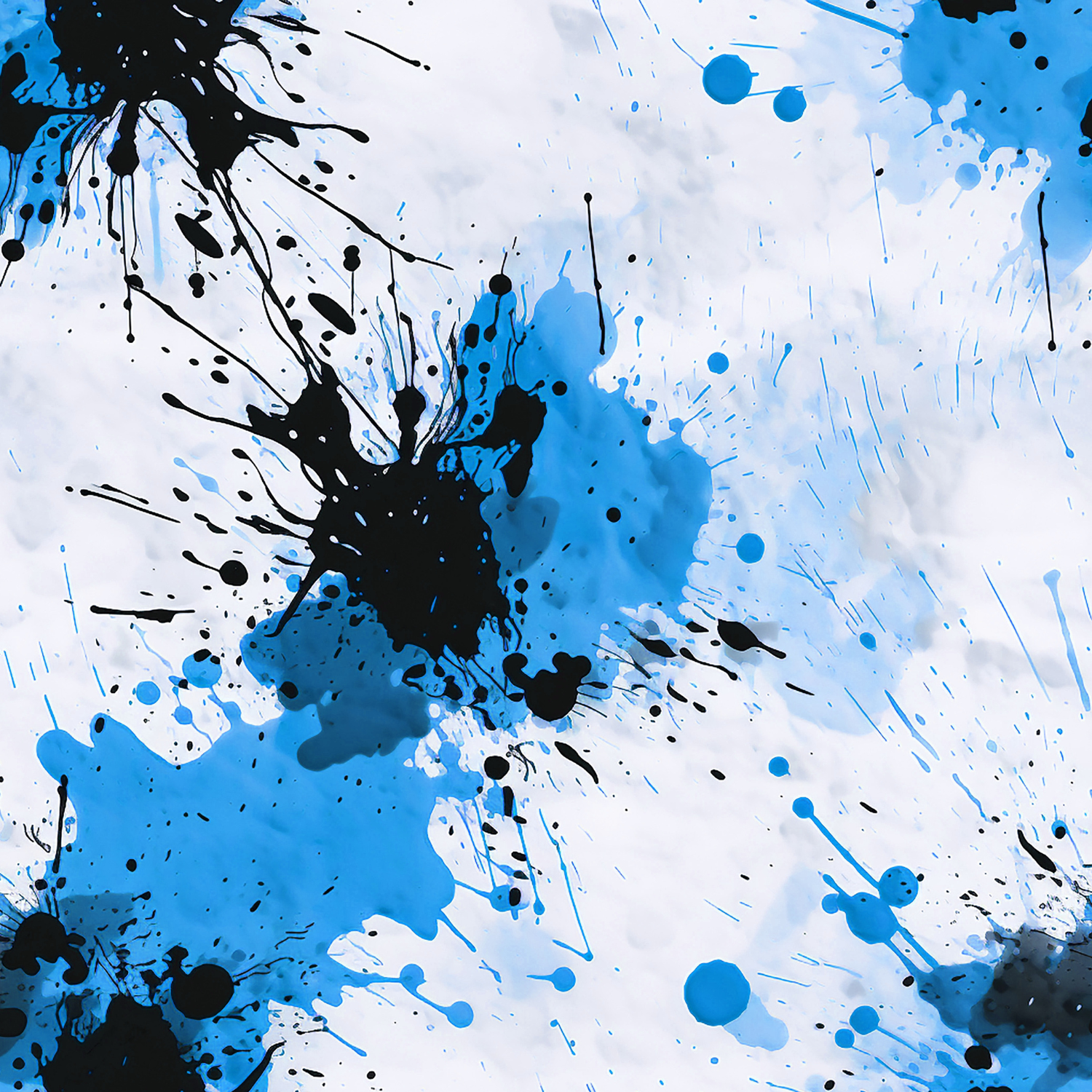 Stoff „ Splash blau schwarz weiss“