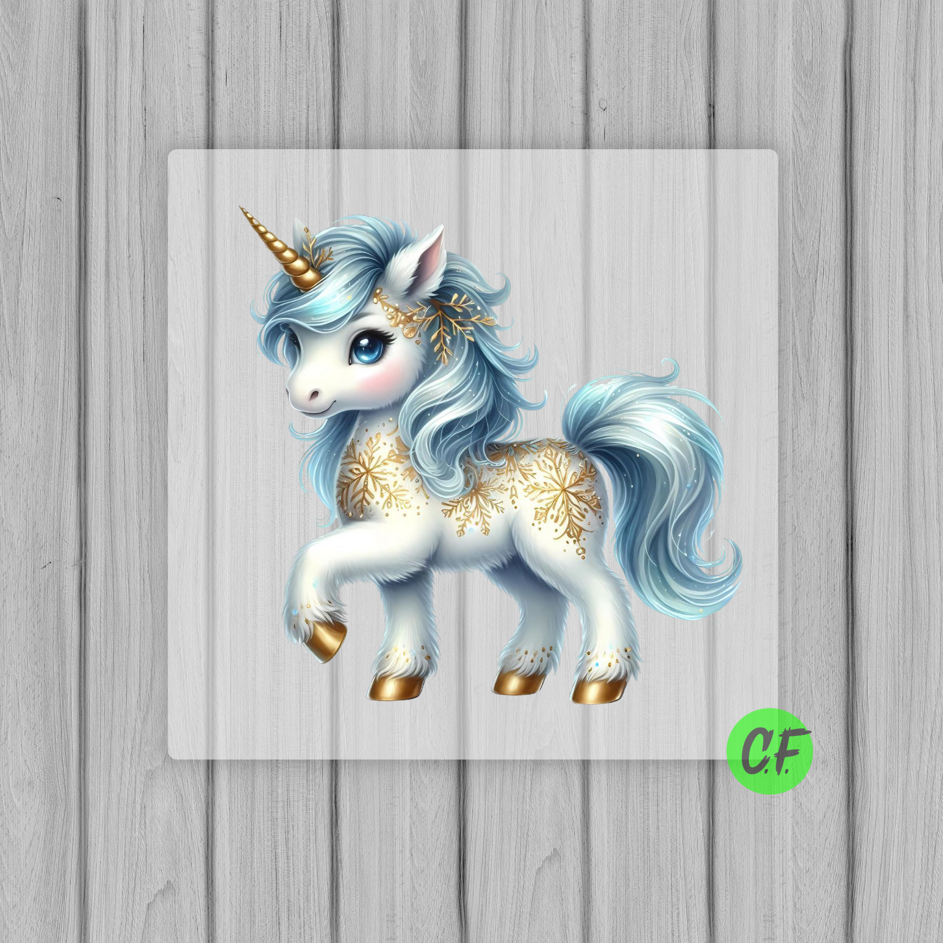 Rub On  „Glitzer Einhorn“