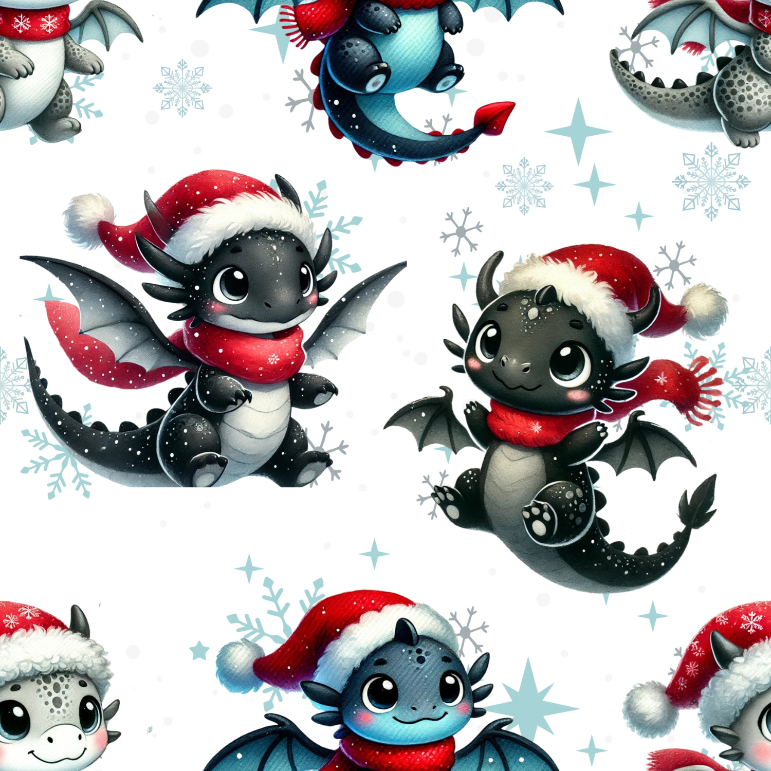 Stoff „Kleiner X-Mas Drache“