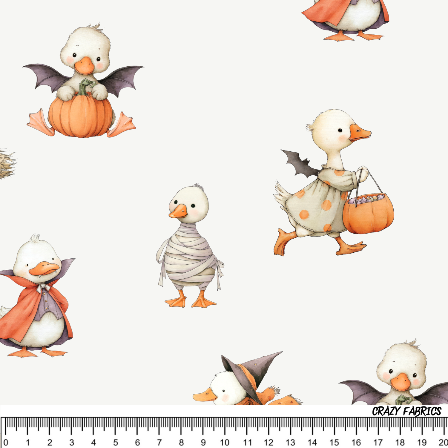 Stoff „Halloween Ente“