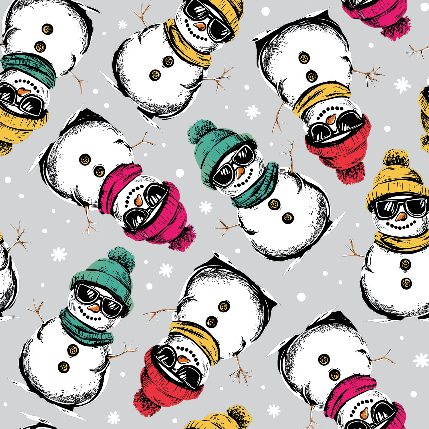 Stoff „Knit Snowmann“