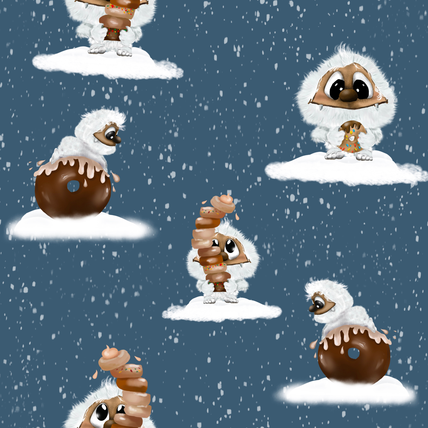 Stoff „Donut rider snow“