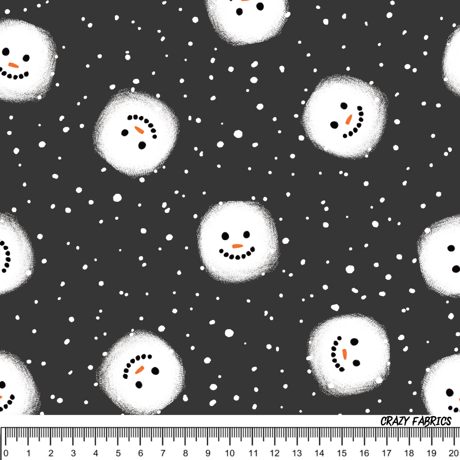 Stoff „Snowball Smilies“