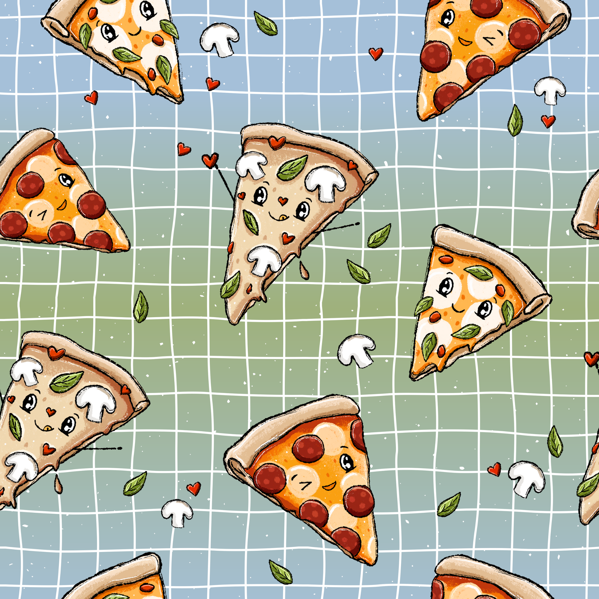 Stoff „Pizza Party“