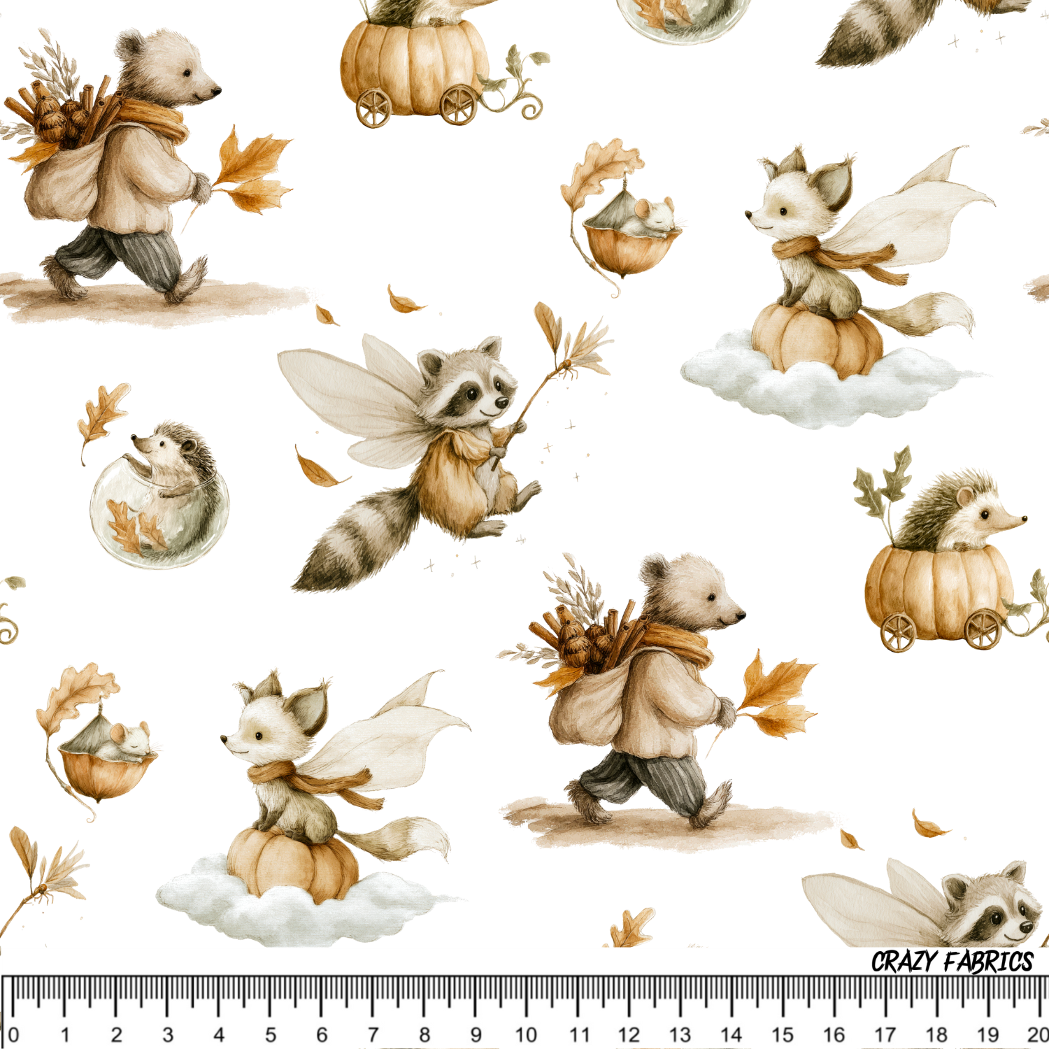 Stoff „Herbst Bär“