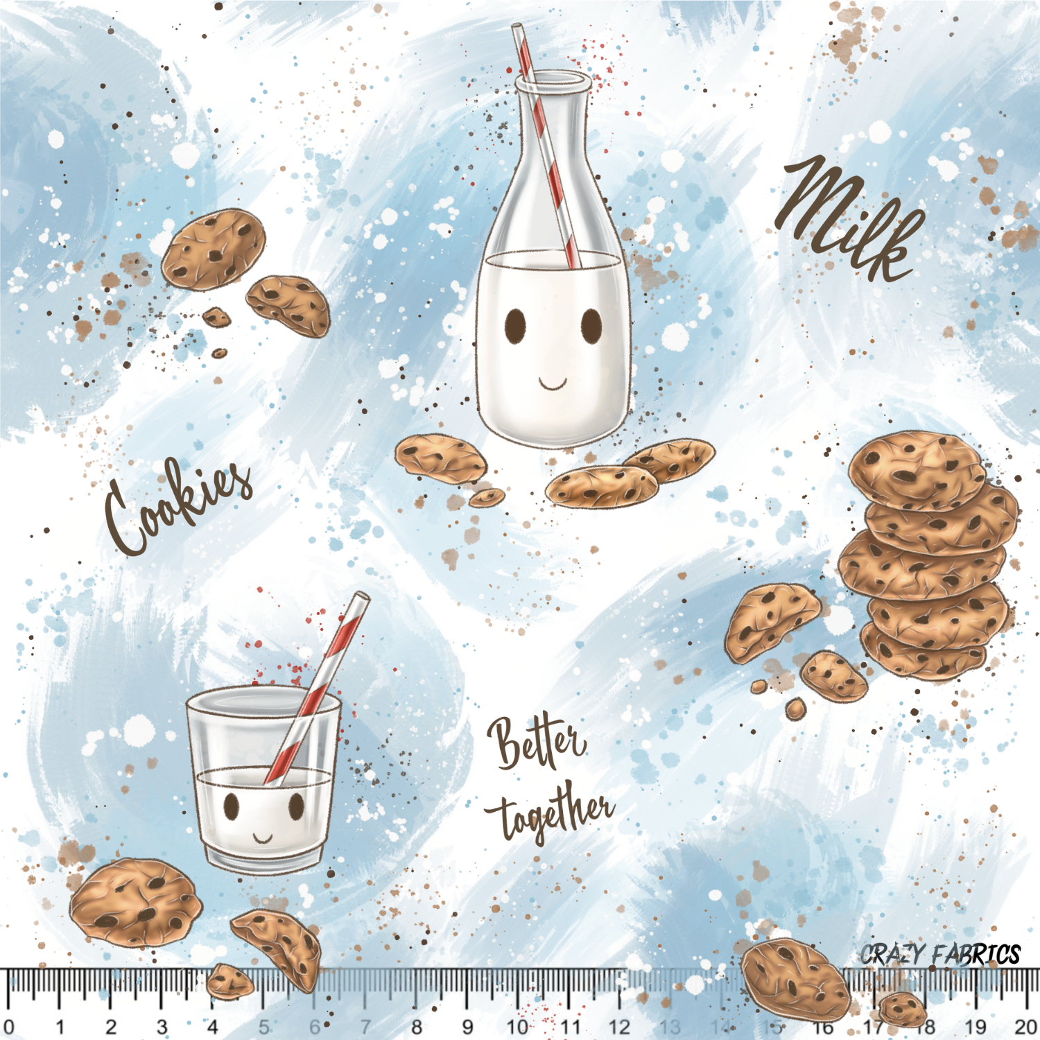 Stoff „Milch & cookies“
