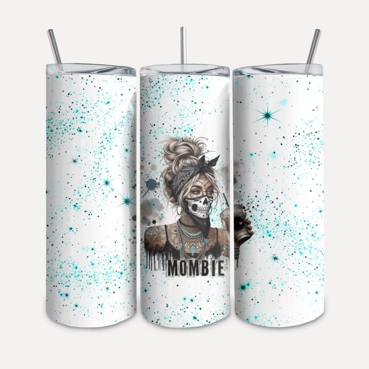 To Go Becher „Mombie Aqua" - Crazy Fabrics