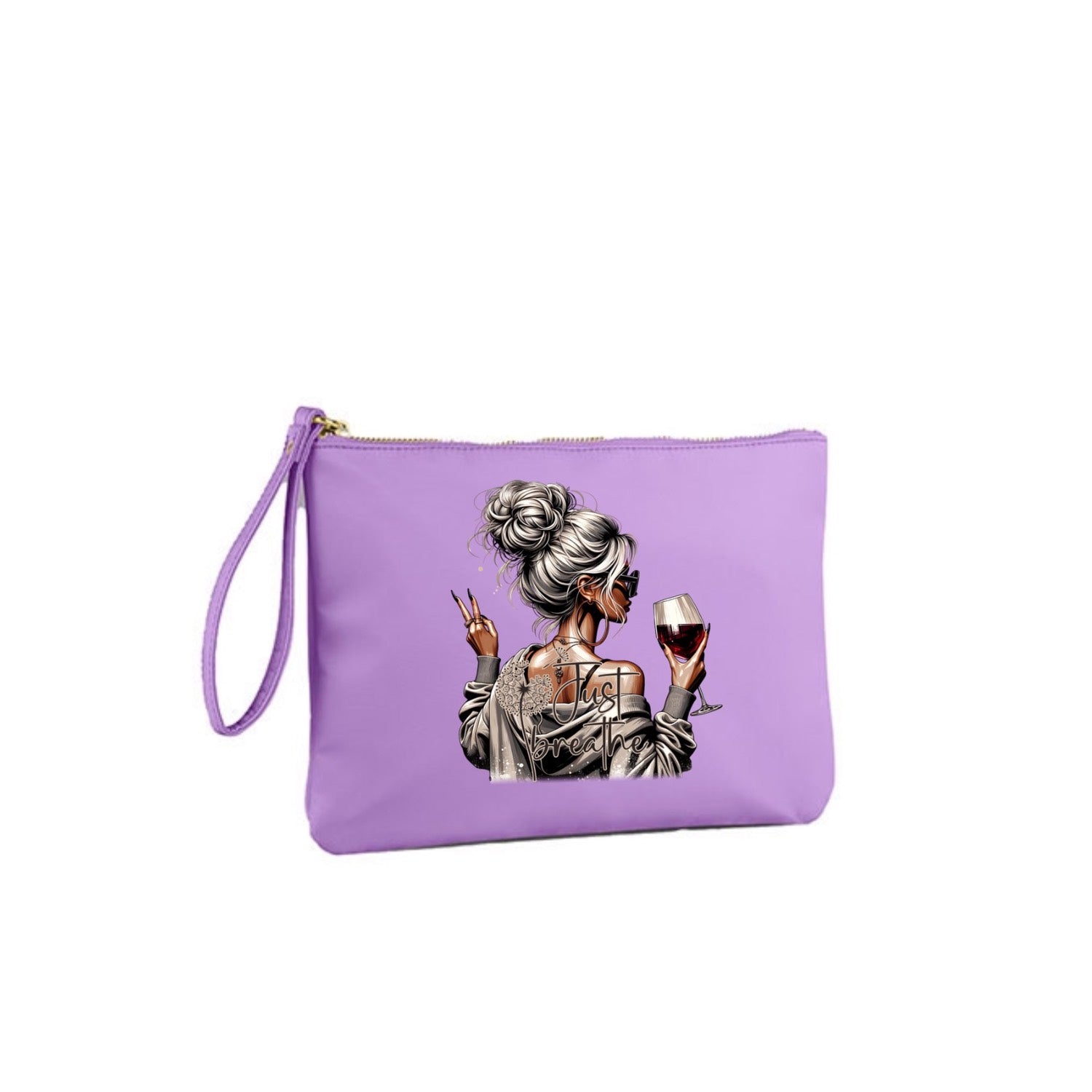 Kosmetik Tasche „Just breather“ flieder