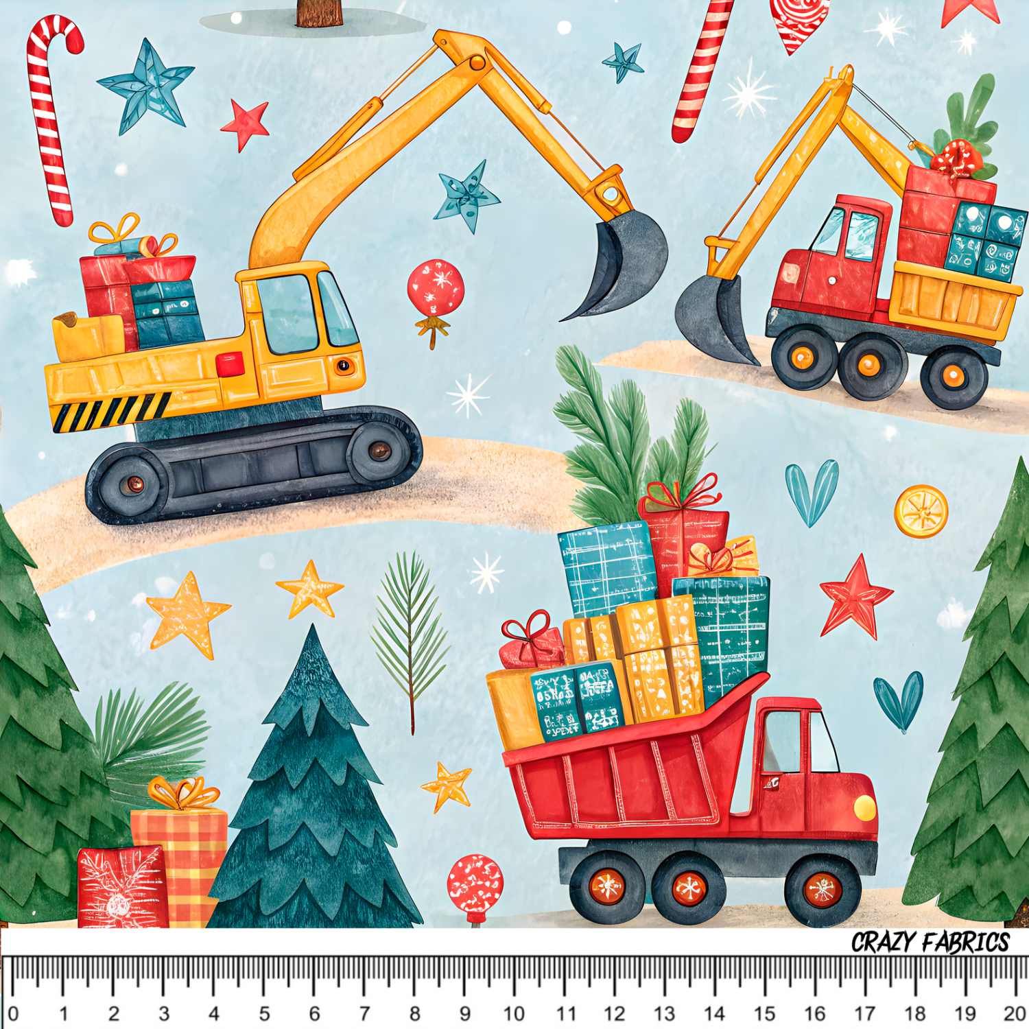Stoff „Winter Baustelle“
