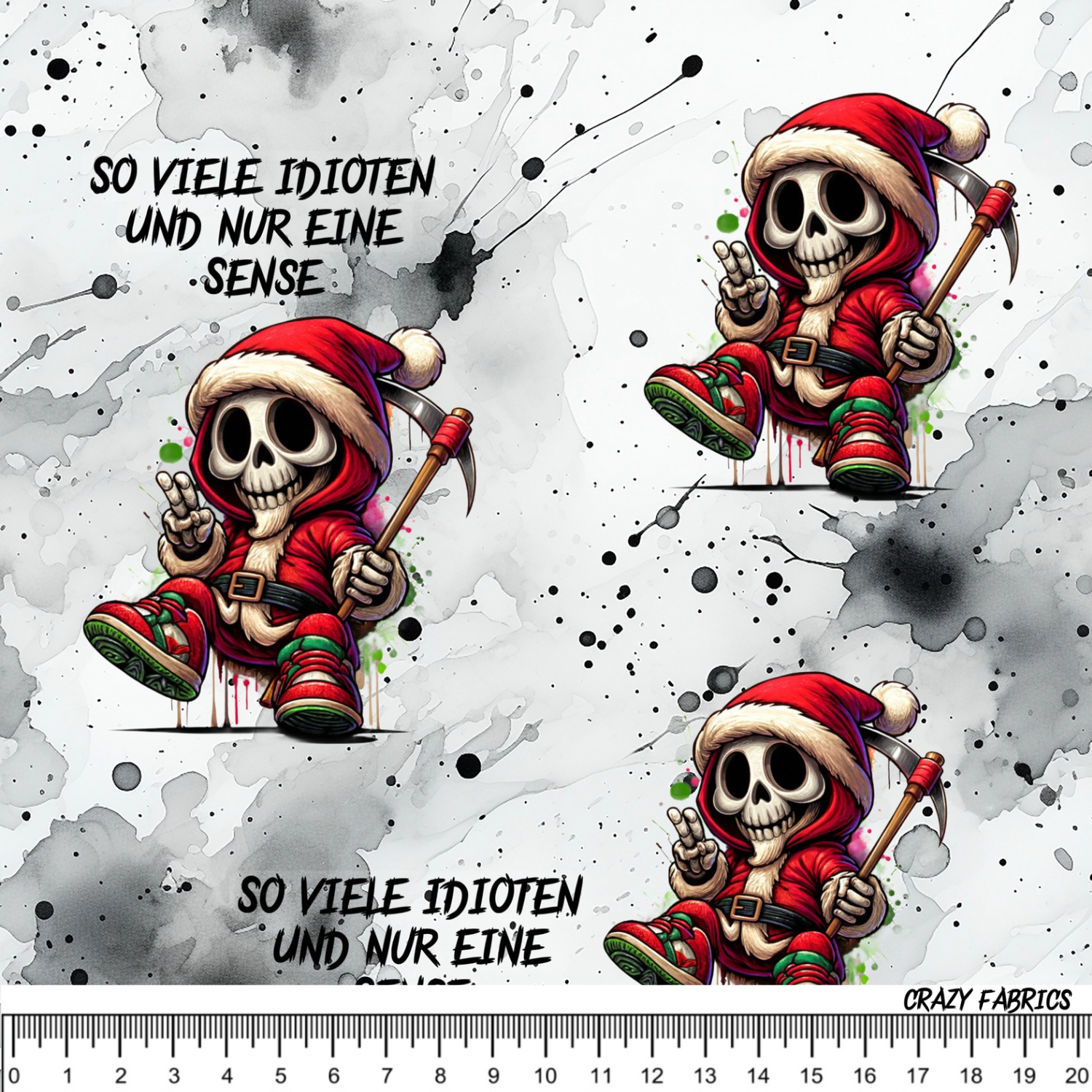 Stoff „So viele Idioten x-mas“