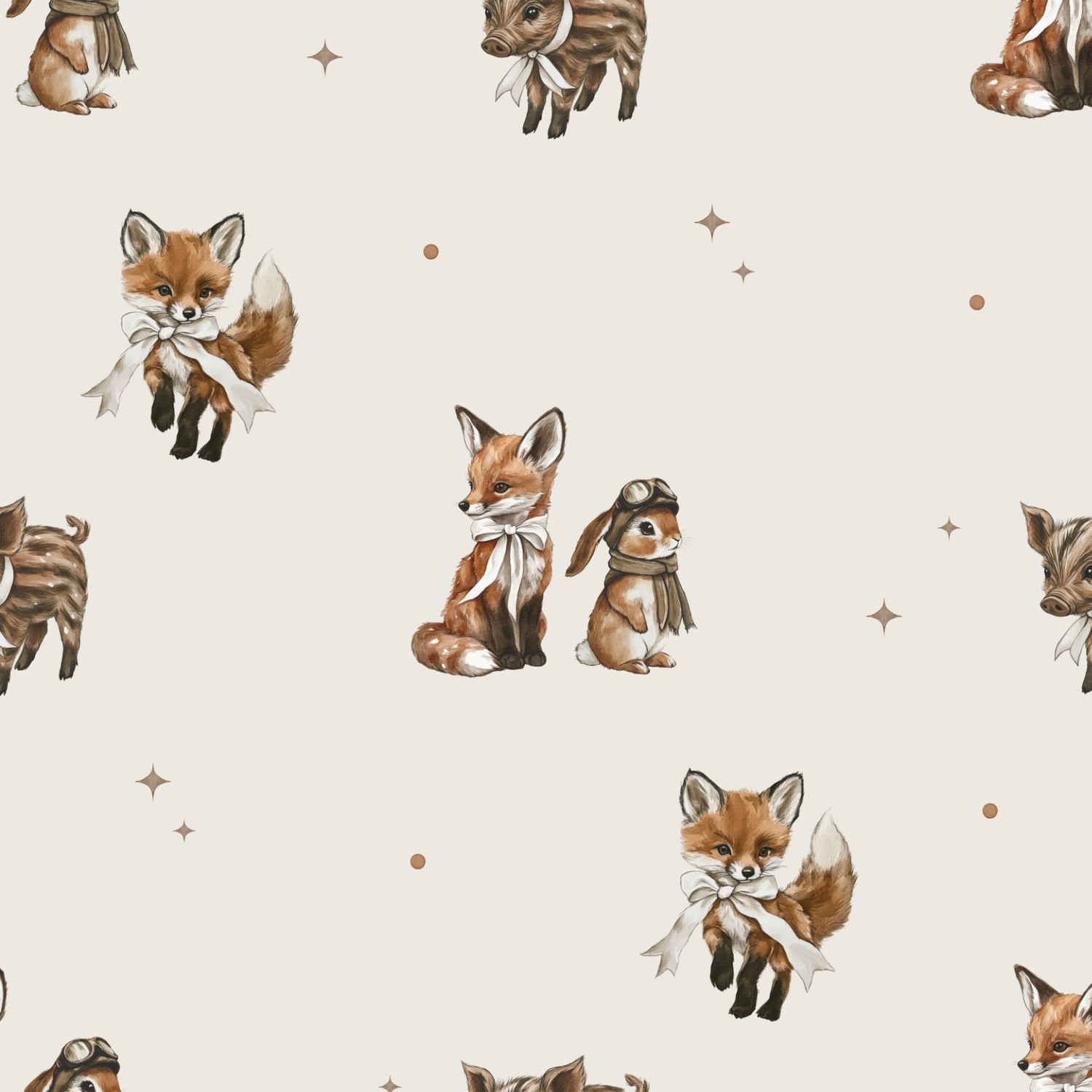 Stoff „Fuchs und Hase“