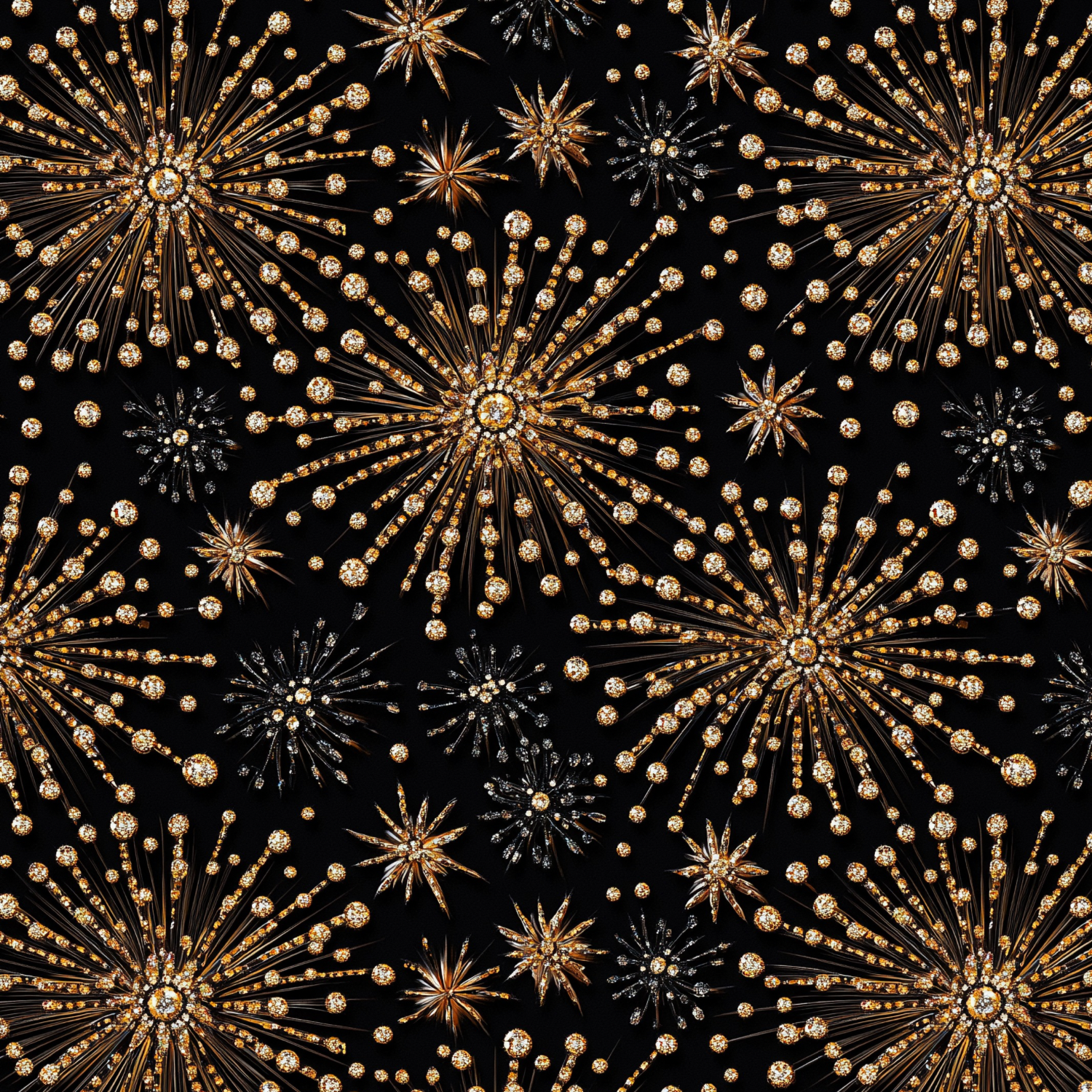 Stoff „Golden Fireworks“