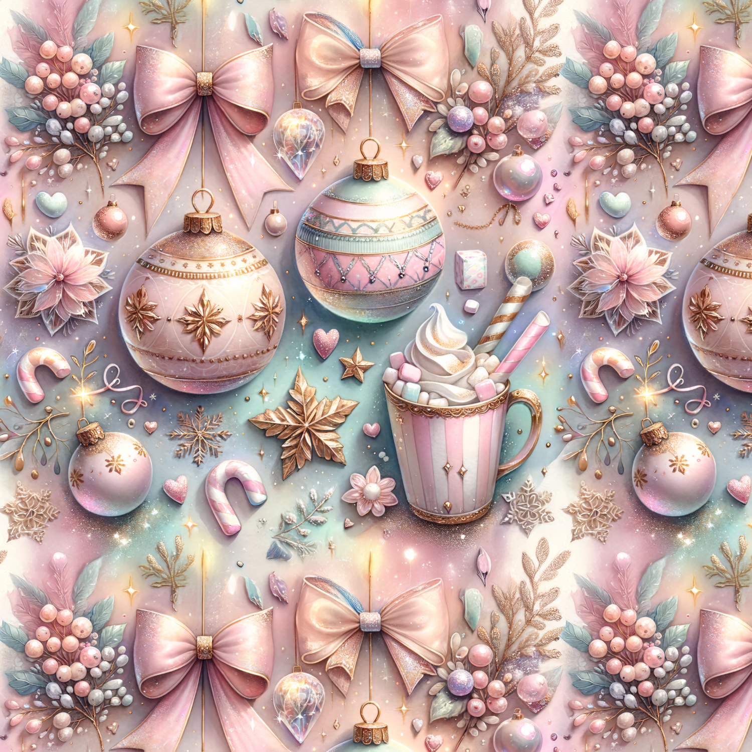 Stoff „ weihnachts Klimbim rose“