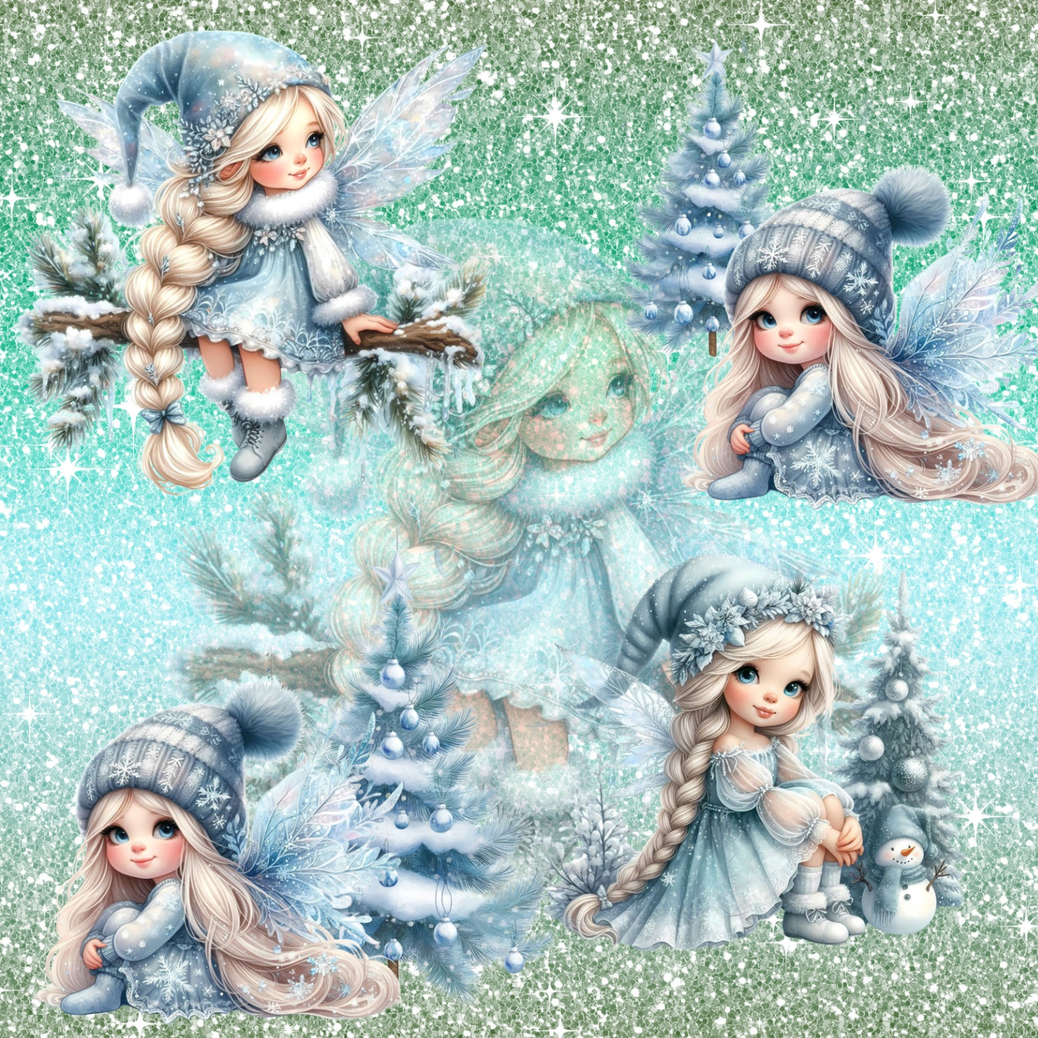 Stoff „Winter Mädchen“