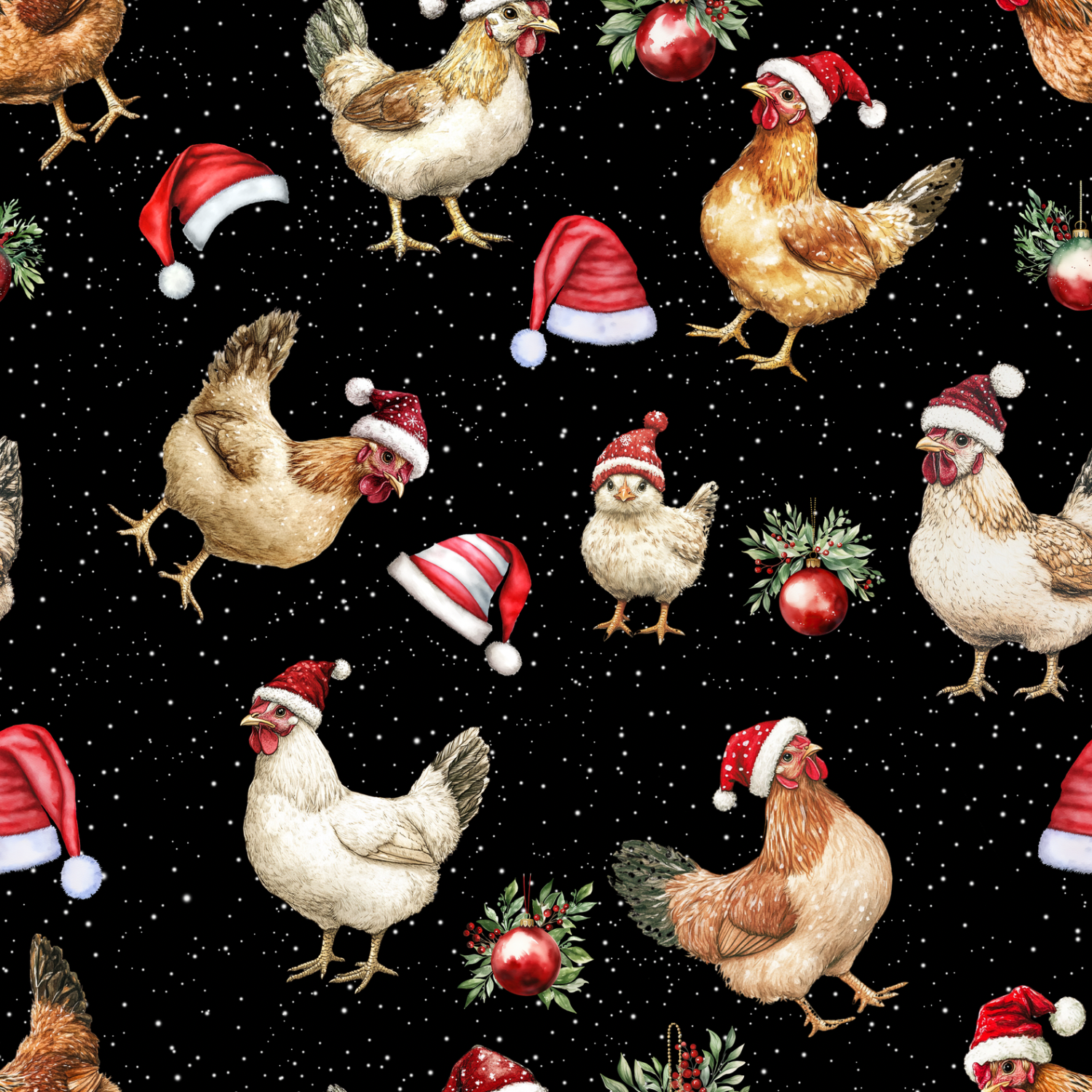 Stoff „X-Mas Chicken“