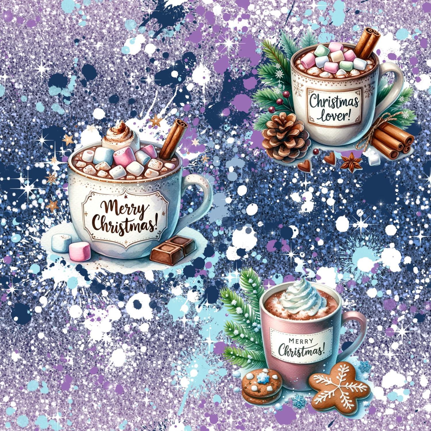 Stoff „Advent Hot Drinks“