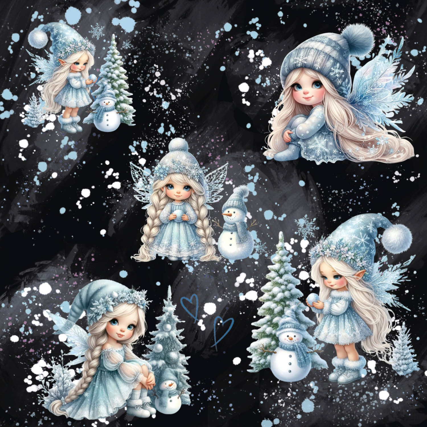 Stoff „Wintermädchen“