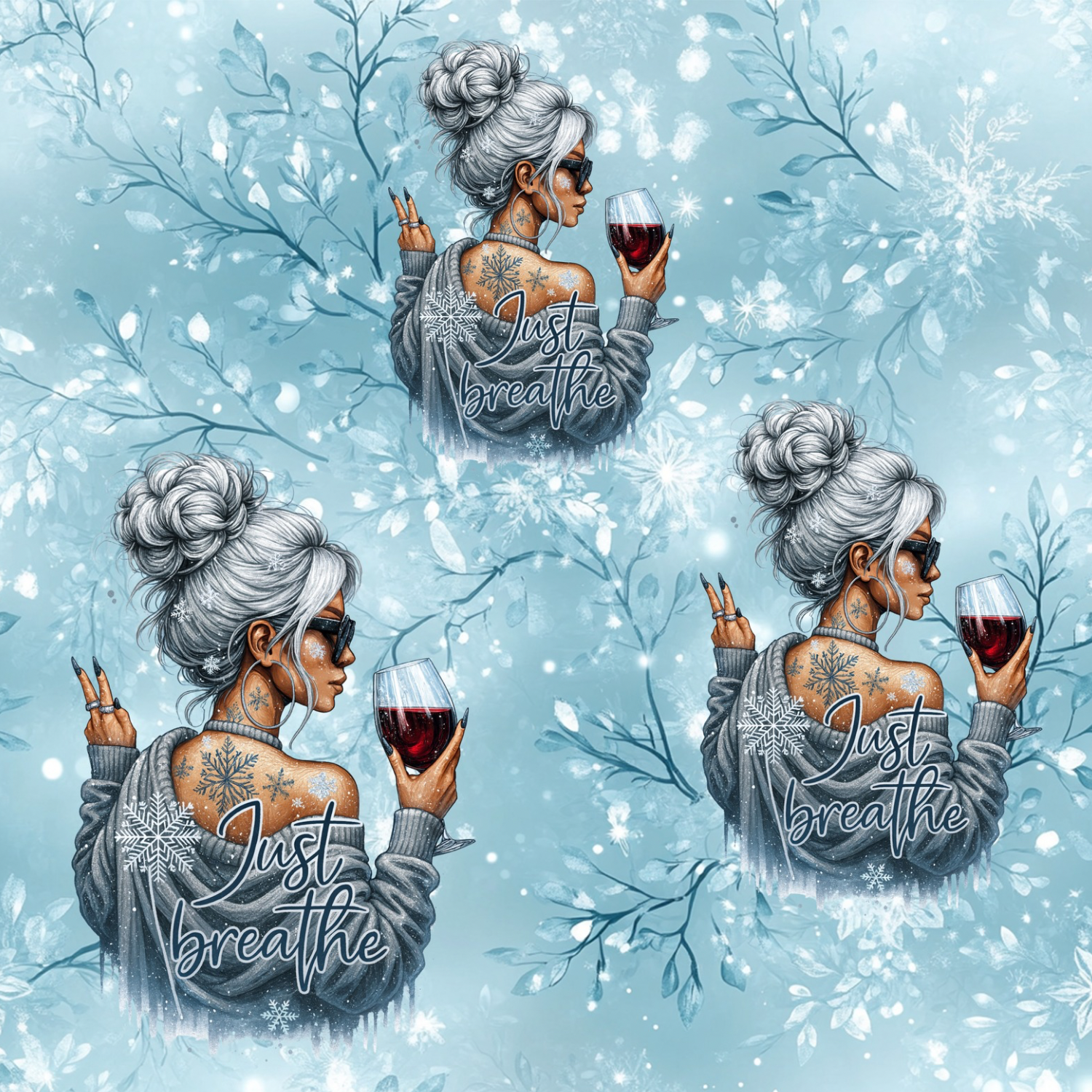 Stoff „breather girl on ice“