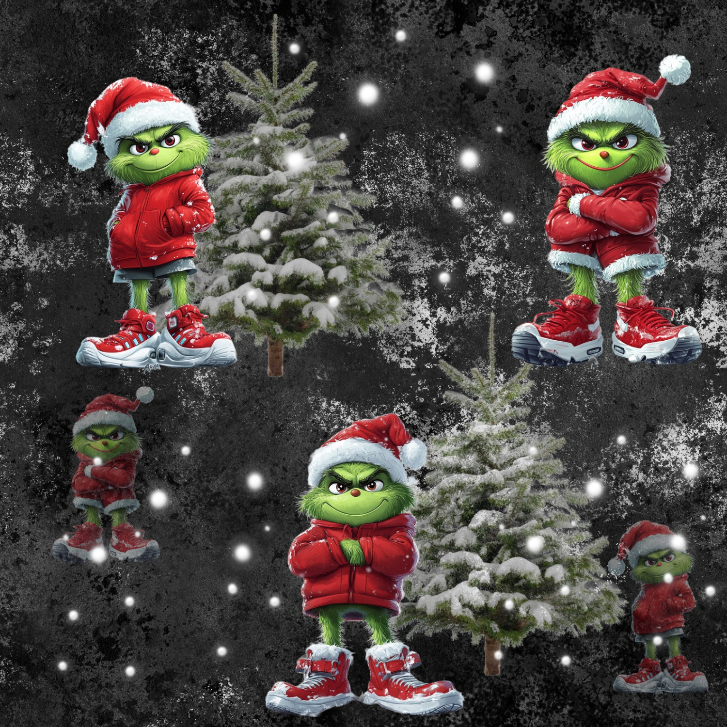 Stoff „Grinch & Tree“