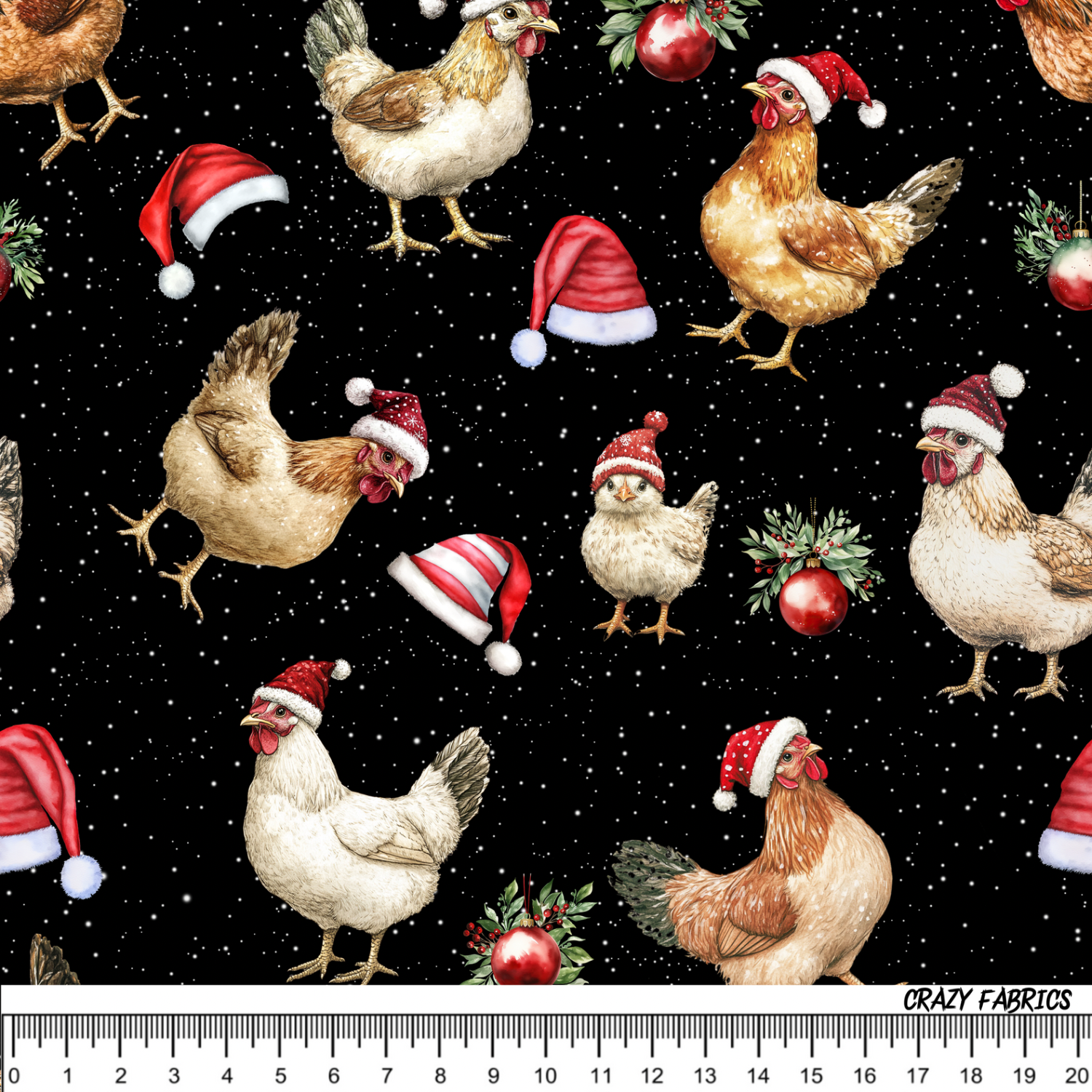 Stoff „X-Mas Chicken“